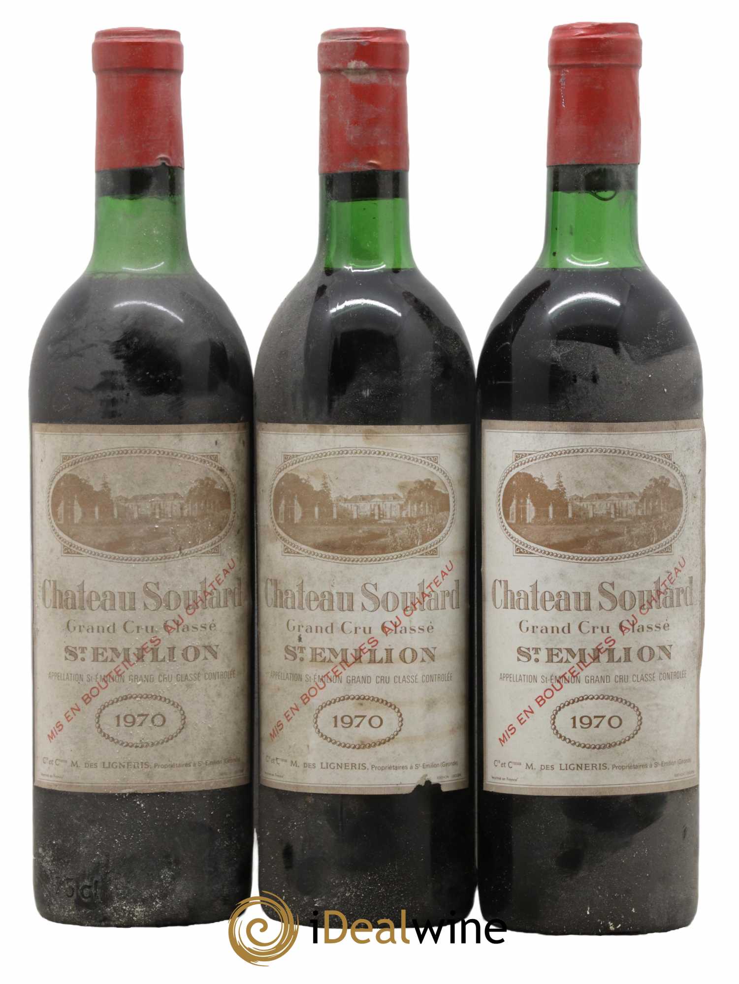 Château Soutard Grand Cru Classé 1970 - Lot de 3 bouteilles - 0