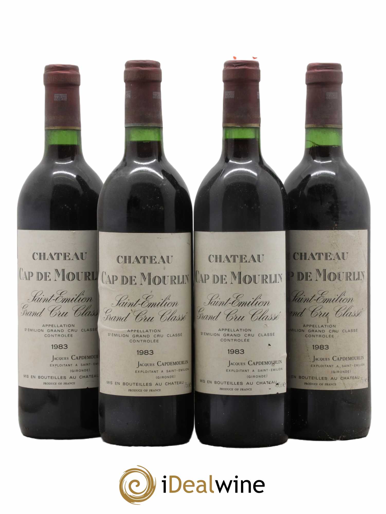 Château Cap de Mourlin Grand Cru Classé 1983 - Lot de 4 bouteilles - 0