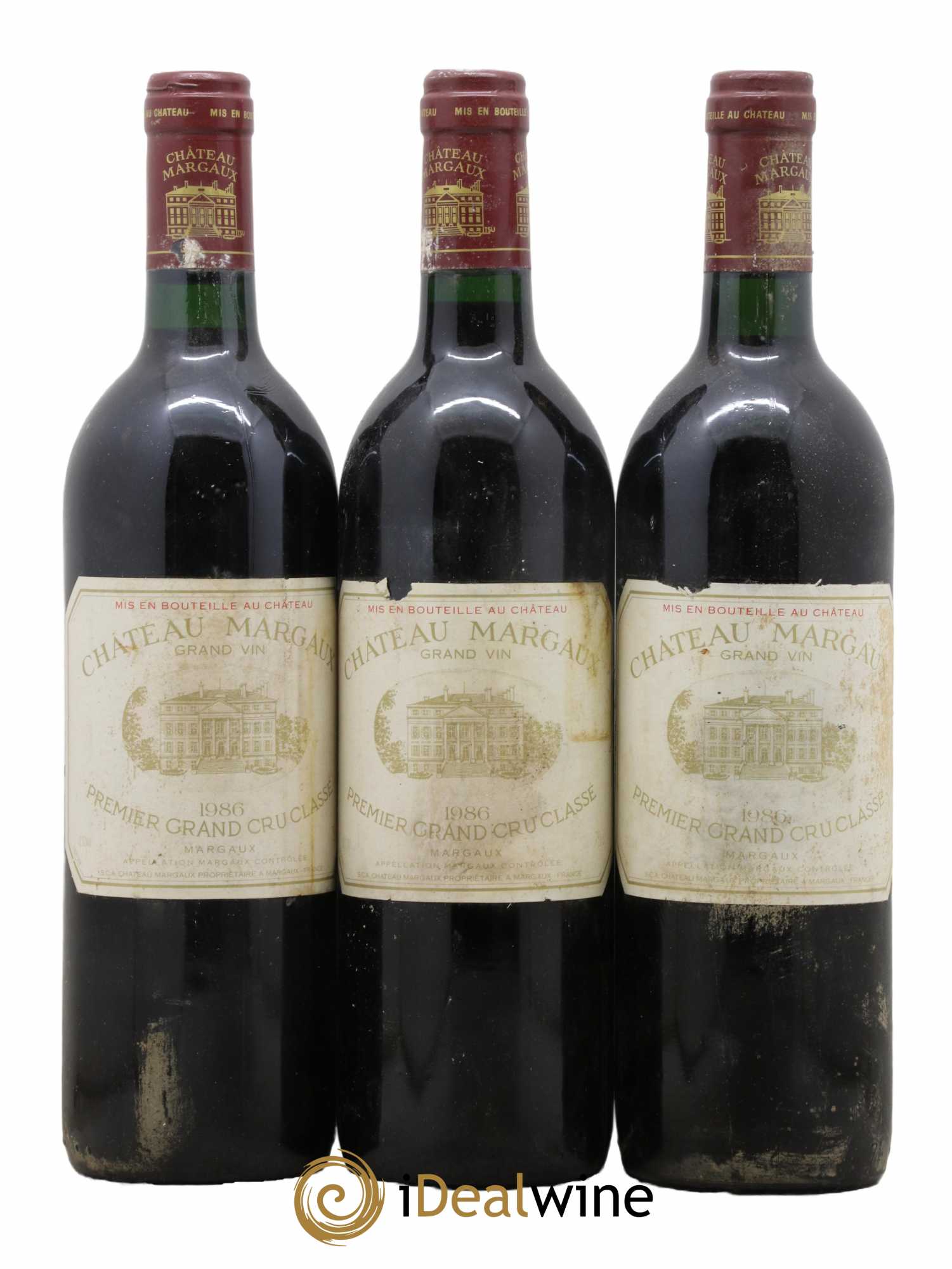 Château Margaux 1er Grand Cru Classé 1986 - Lot de 3 bouteilles - 0