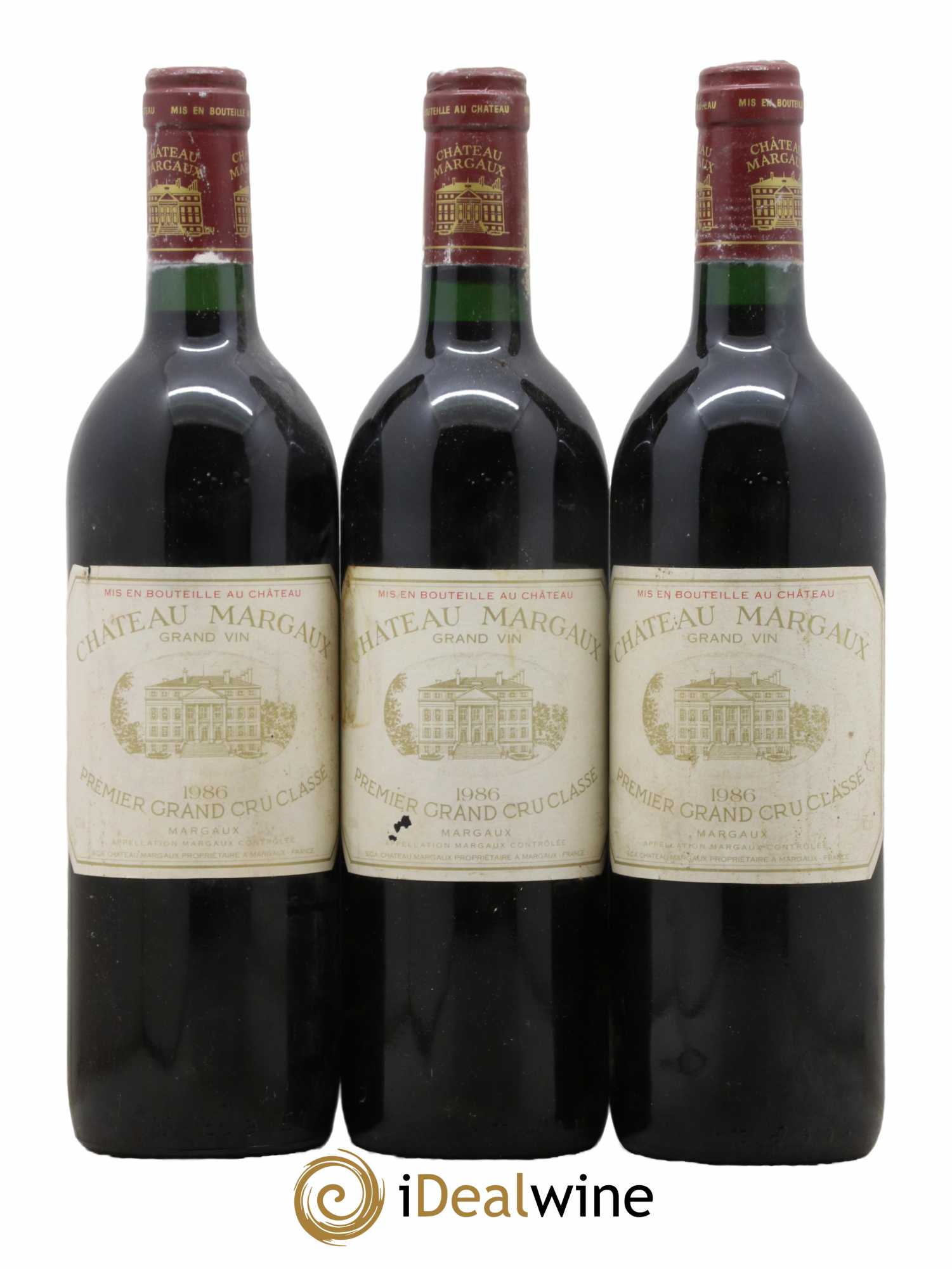 Château Margaux 1er Grand Cru Classé 1986 - Lot de 3 bouteilles - 0