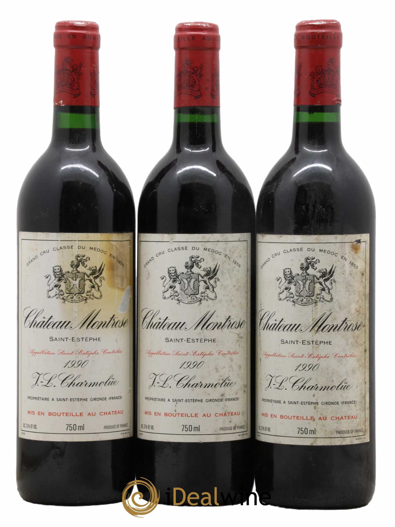 Château Montrose 2ème Grand Cru Classé 1990 - Lot de 3 bouteilles - 0