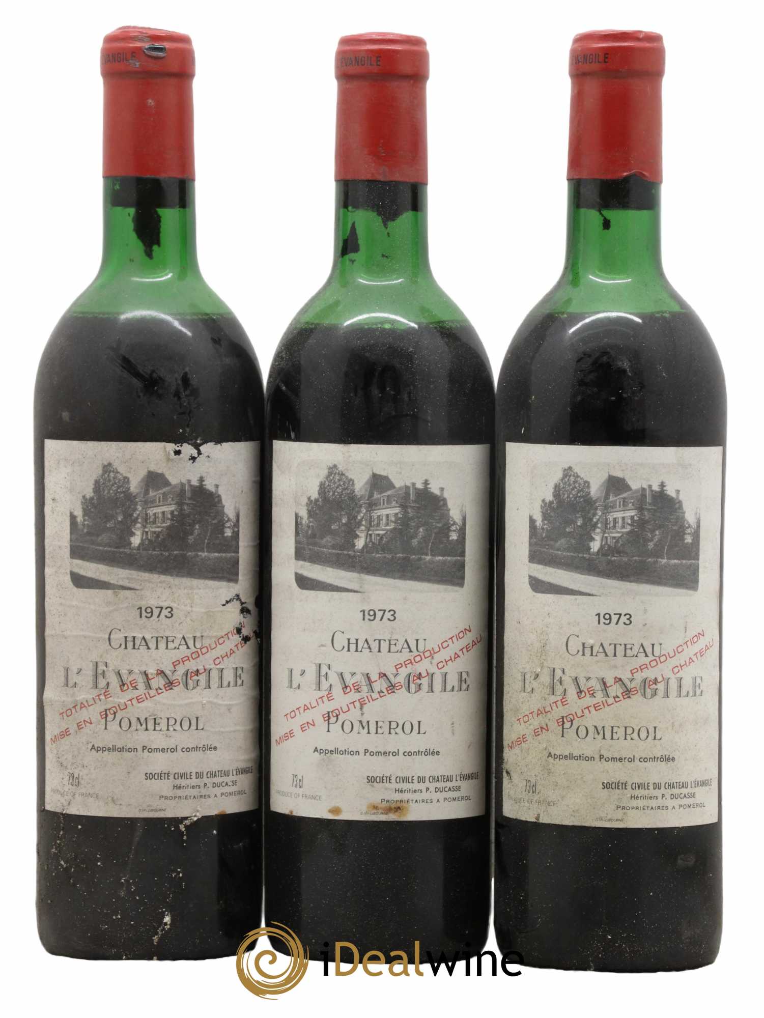Château l' Évangile 1973 - Lot de 3 bouteilles - 0