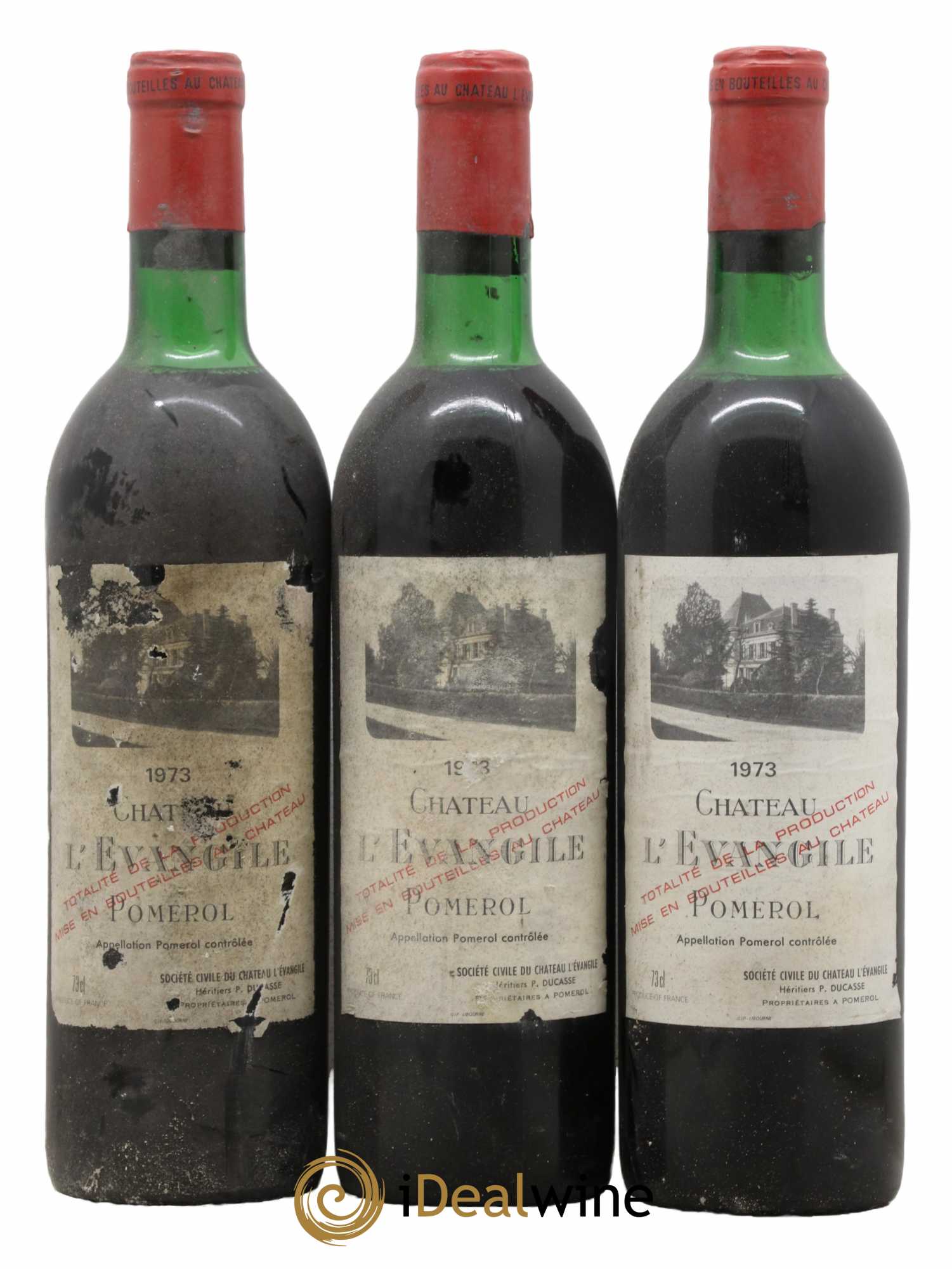 Château l' Évangile 1973 - Lot de 3 bouteilles - 0