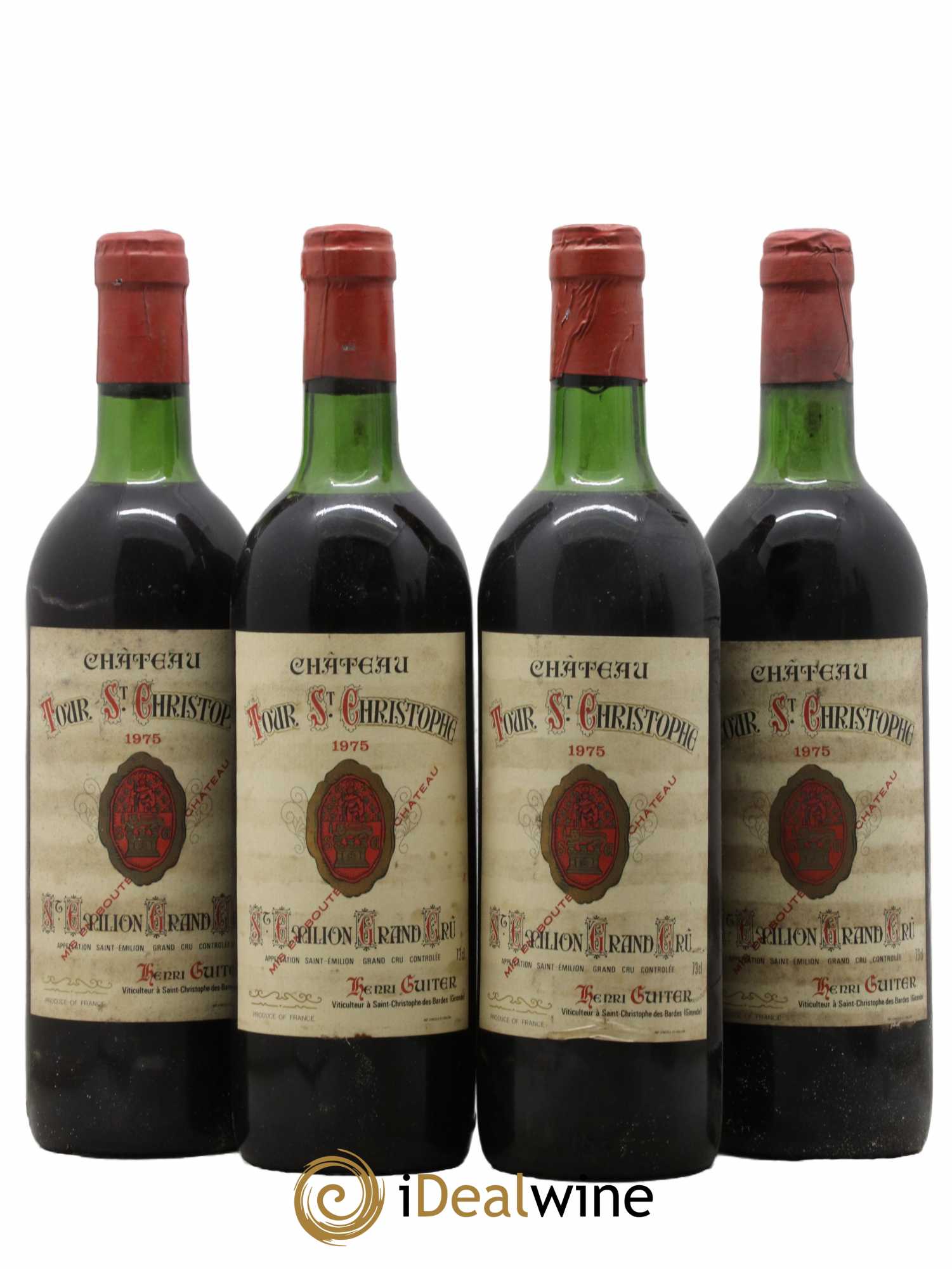 Saint-Émilion Grand Cru Château Tour Saint Christophe 1975 - Lot de 4 bouteilles - 0