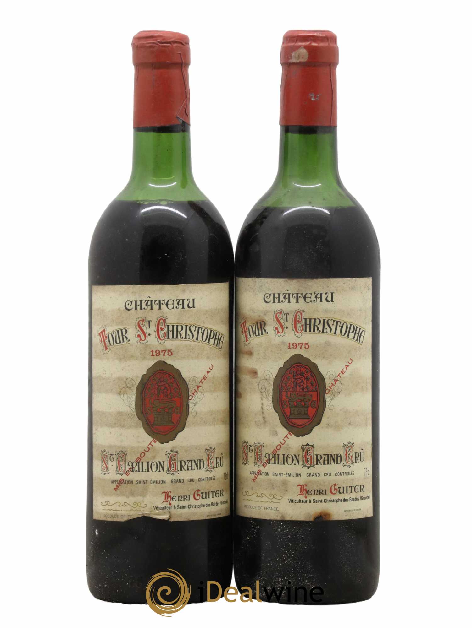 Saint-Émilion Grand Cru Château Tour Saint Christophe 1975 - Lot de 2 bouteilles - 0
