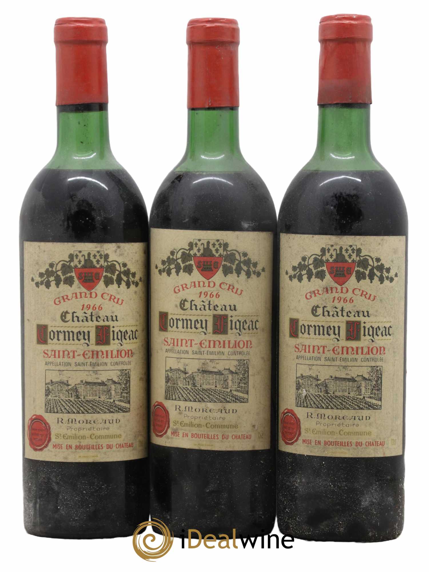 Saint-Émilion Château Cormey Figeac 1966 - Lot de 3 bouteilles - 0