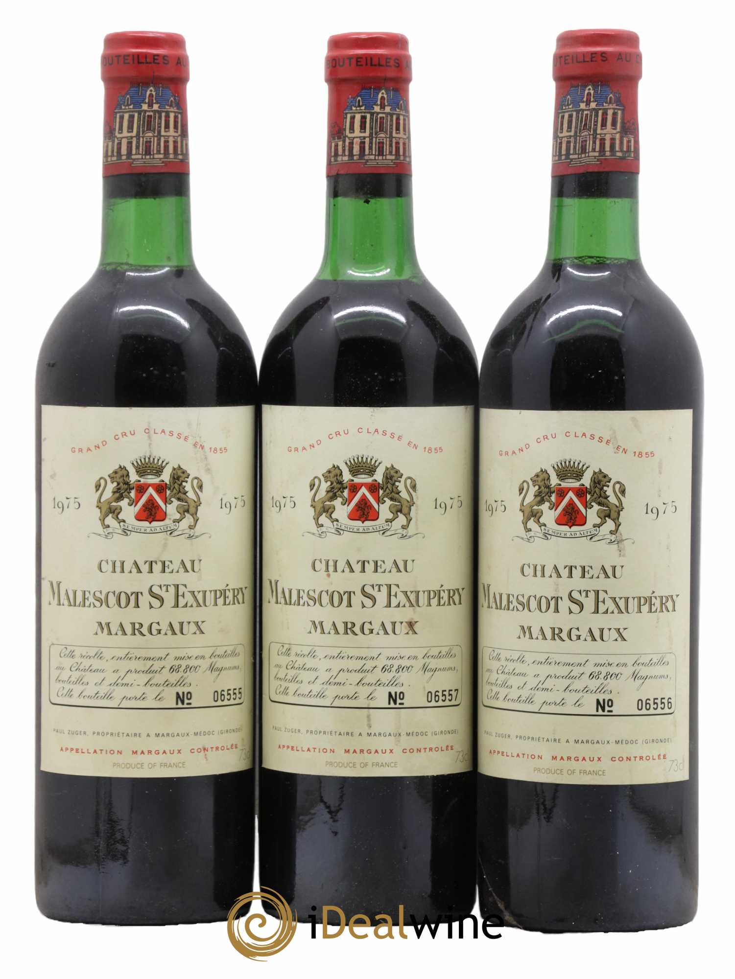 Château Malescot Saint-Exupéry 3ème Grand Cru Classé 1975 - Lot de 3 bouteilles - 0