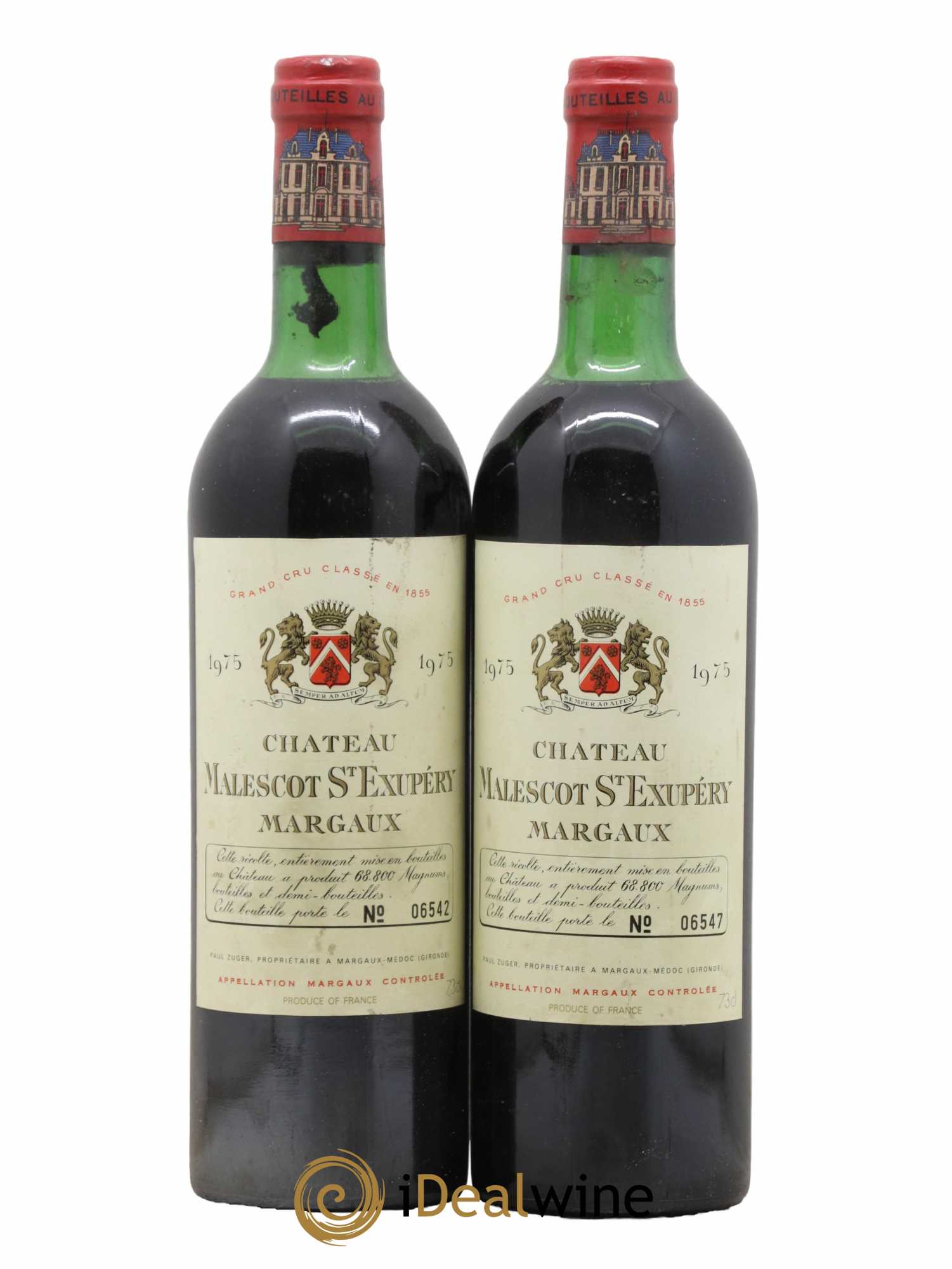 Château Malescot Saint-Exupéry 3ème Grand Cru Classé 1975 - Lot de 2 bouteilles - 0
