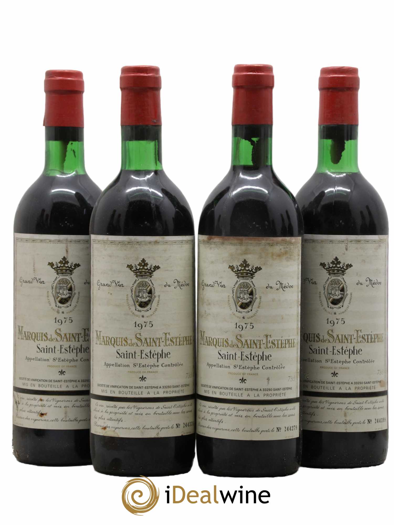 Marquis de Saint Estèphe 1975 - Lot de 4 bouteilles - 0