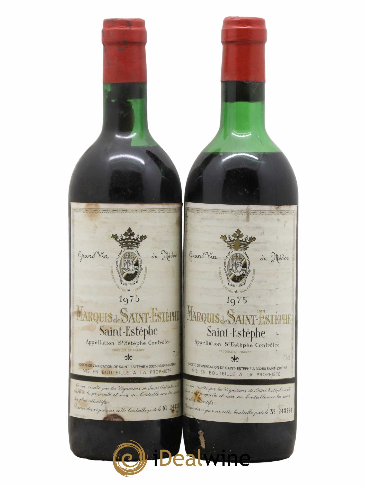 Marquis de Saint Estèphe 1975 - Lot de 2 bouteilles - 0