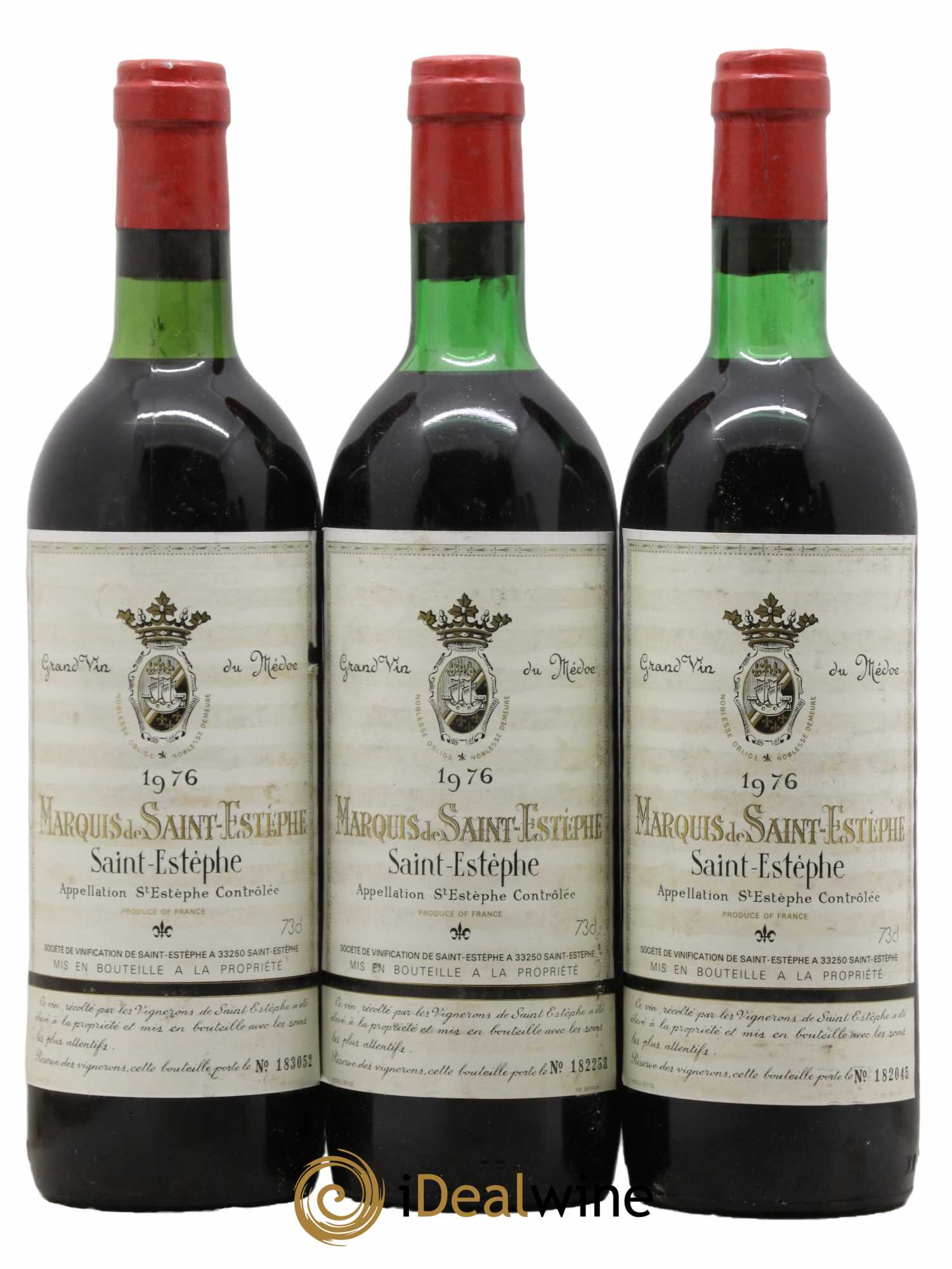 Marquis de Saint Estèphe 1976 - Lot de 3 bouteilles - 0
