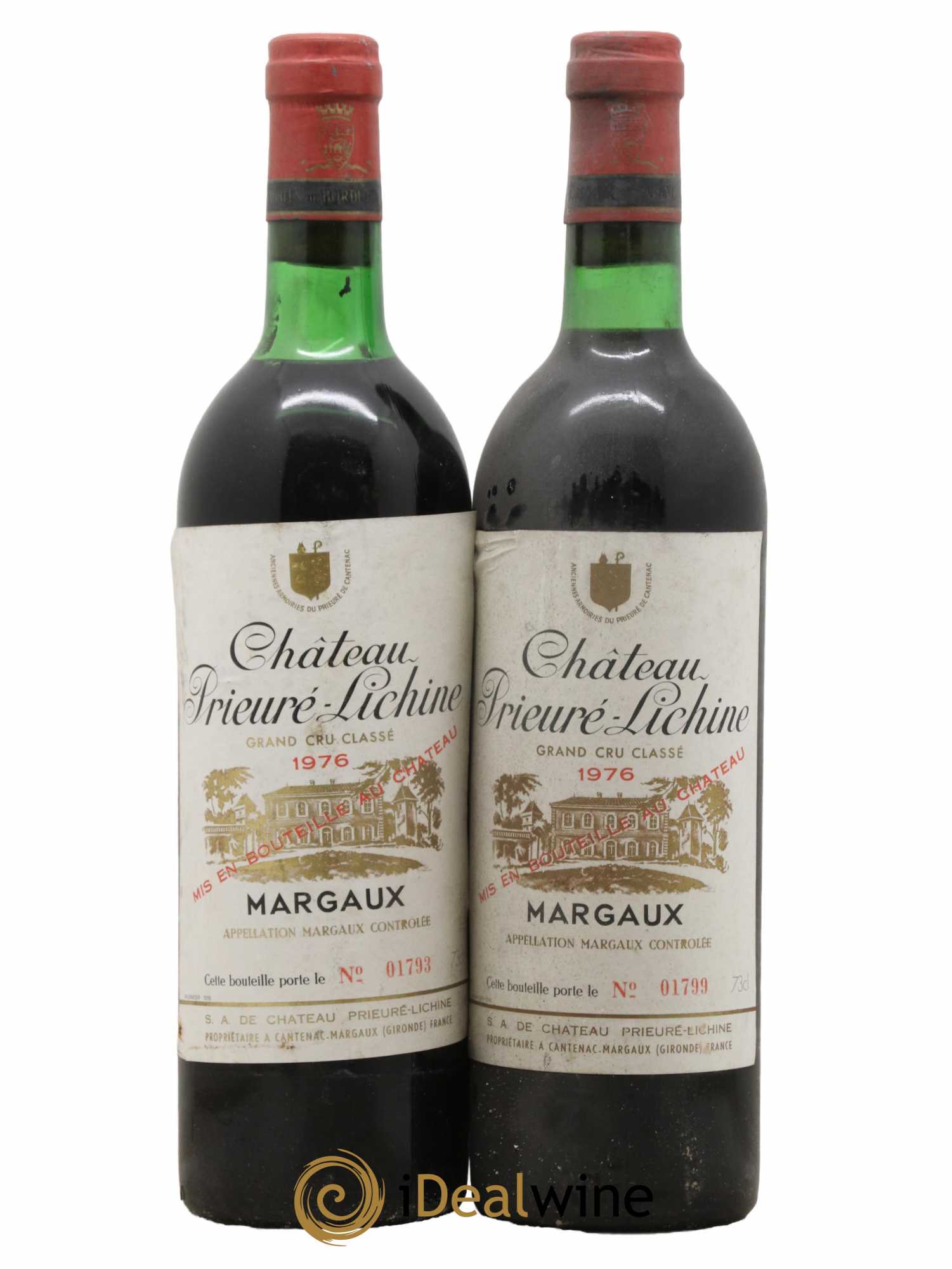 Château Prieuré Lichine 4ème Grand Cru Classé 1976 - Lot de 2 bouteilles - 0