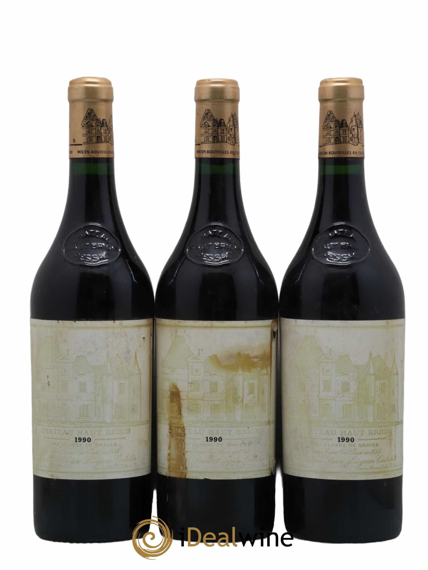 Château Haut Brion 1er Grand Cru Classé 1990 - Lot de 3 bouteilles - 0