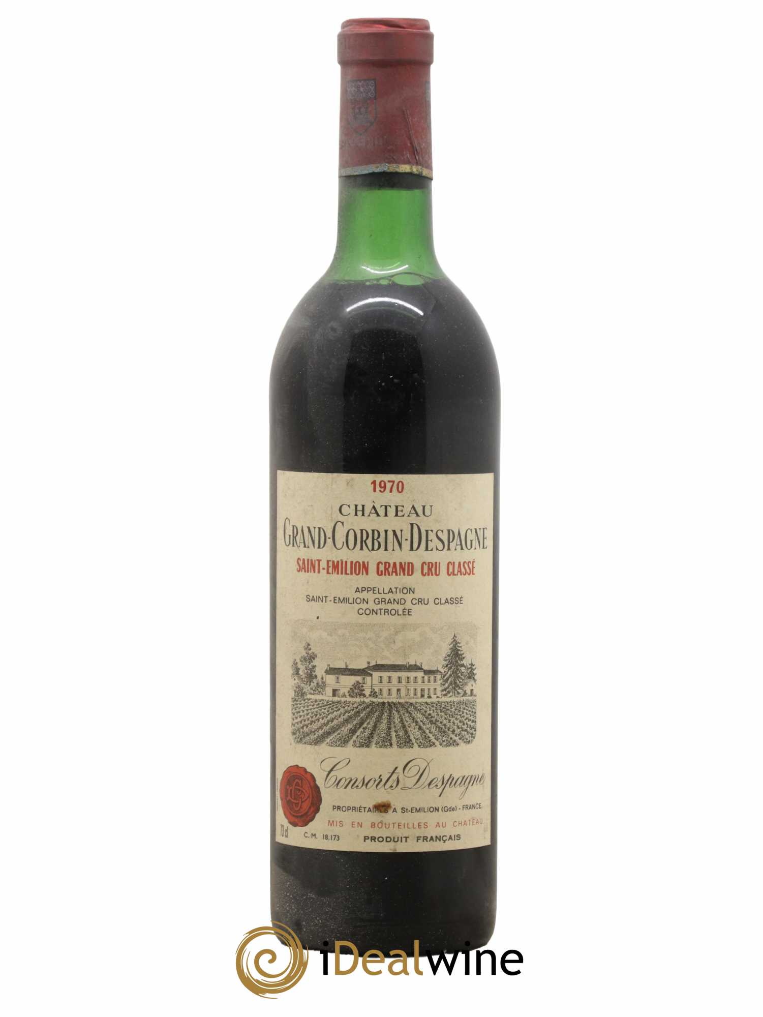 Château Grand Corbin Despagne Grand Cru Classé 1970 - Lot de 1 bouteille - 0