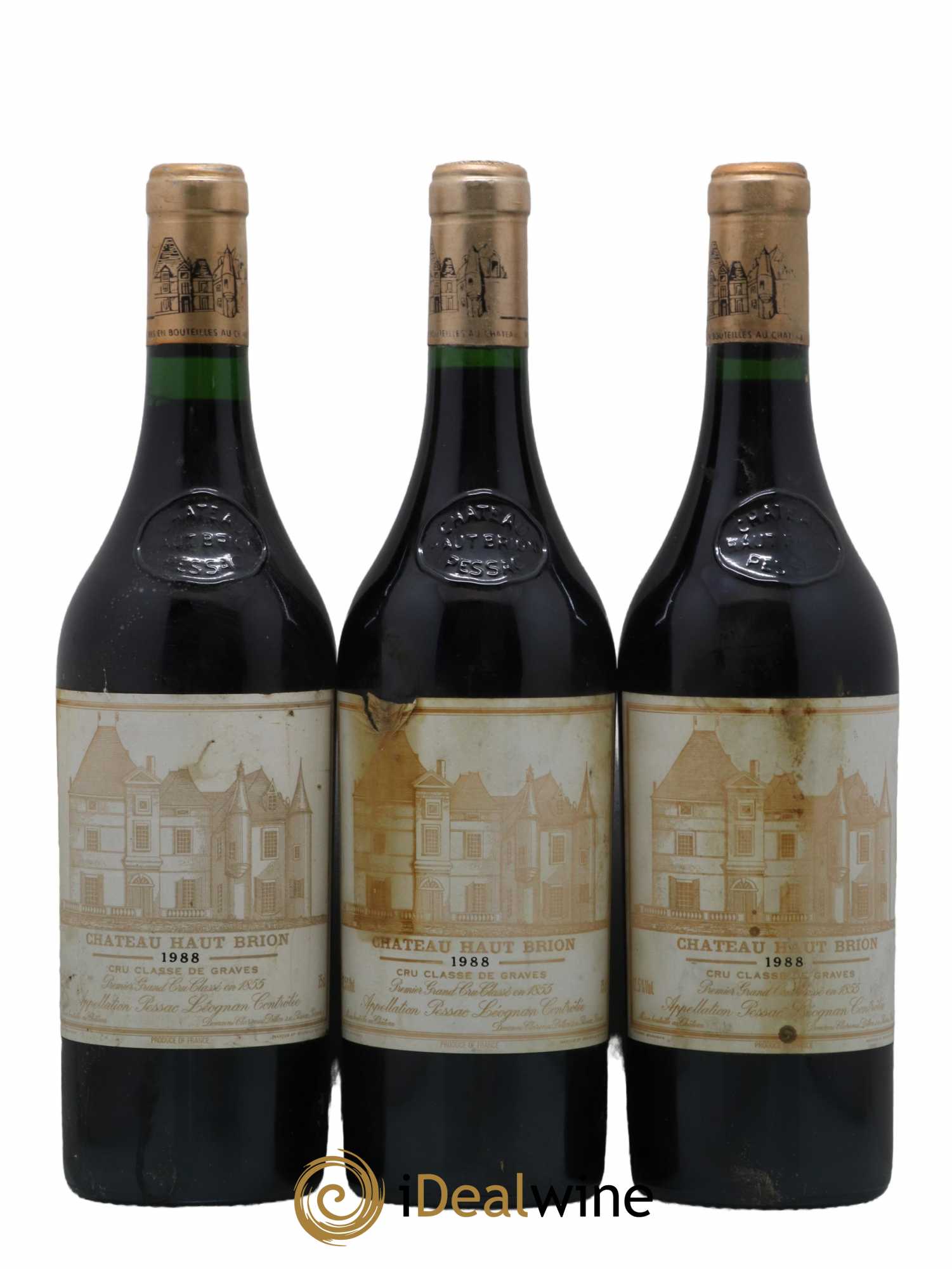 Château Haut Brion 1er Grand Cru Classé 1988 - Lot de 3 bouteilles - 0