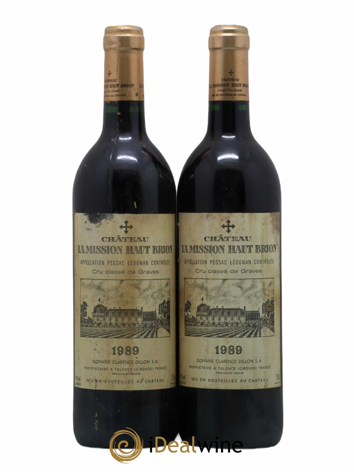 Château la Mission Haut-Brion Cru Classé de Graves 1989 - Lot de 2 bouteilles - 0