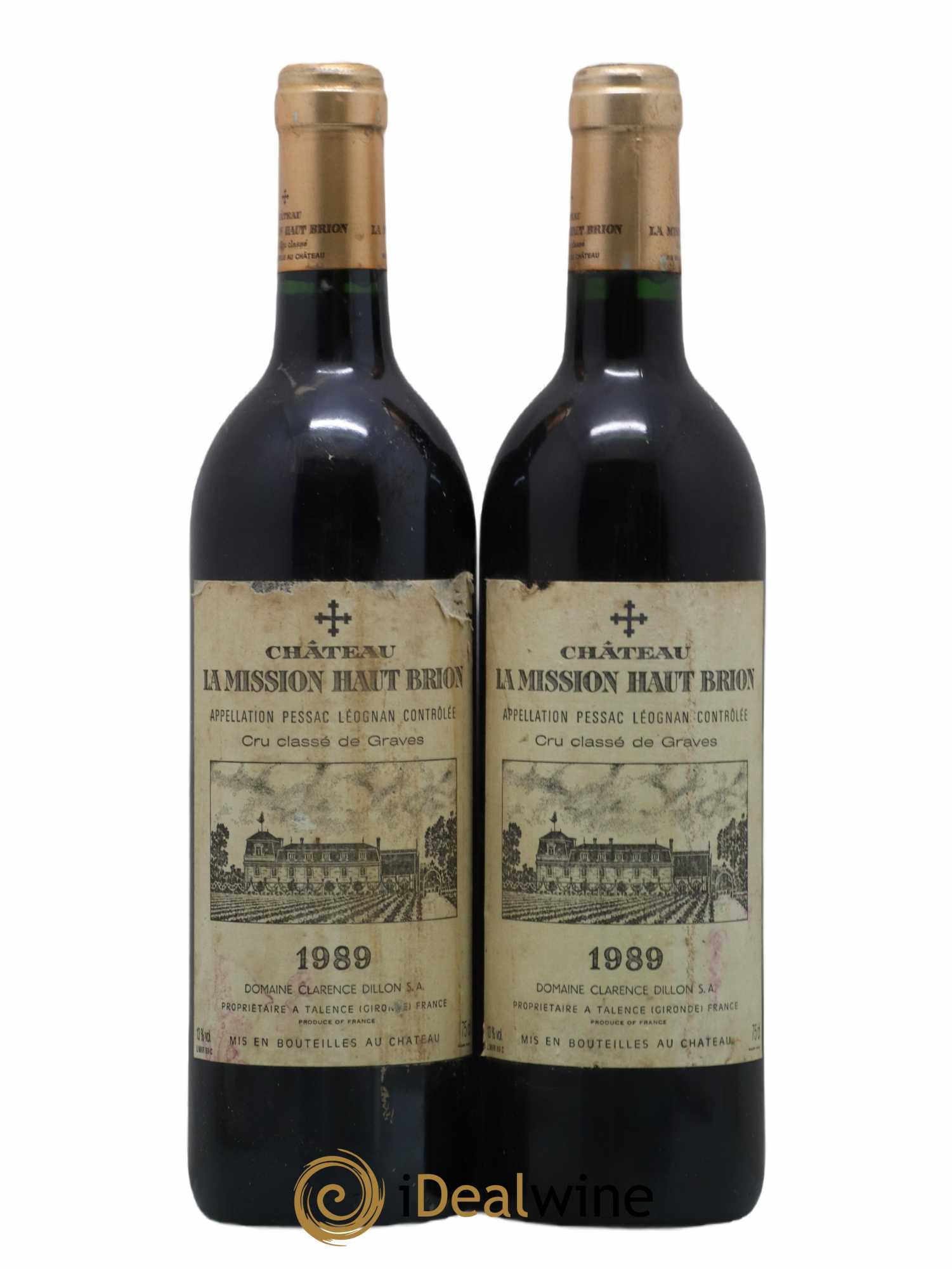 Château la Mission Haut-Brion Cru Classé de Graves 1989 - Lot de 2 bouteilles - 0