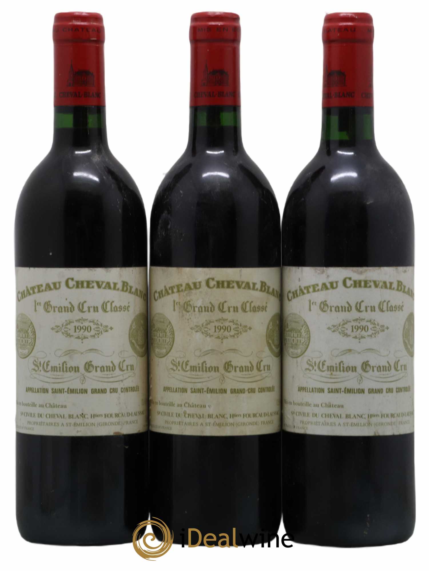 Château Cheval Blanc 1er Grand Cru Classé A 1990 - Lot de 3 bouteilles - 0