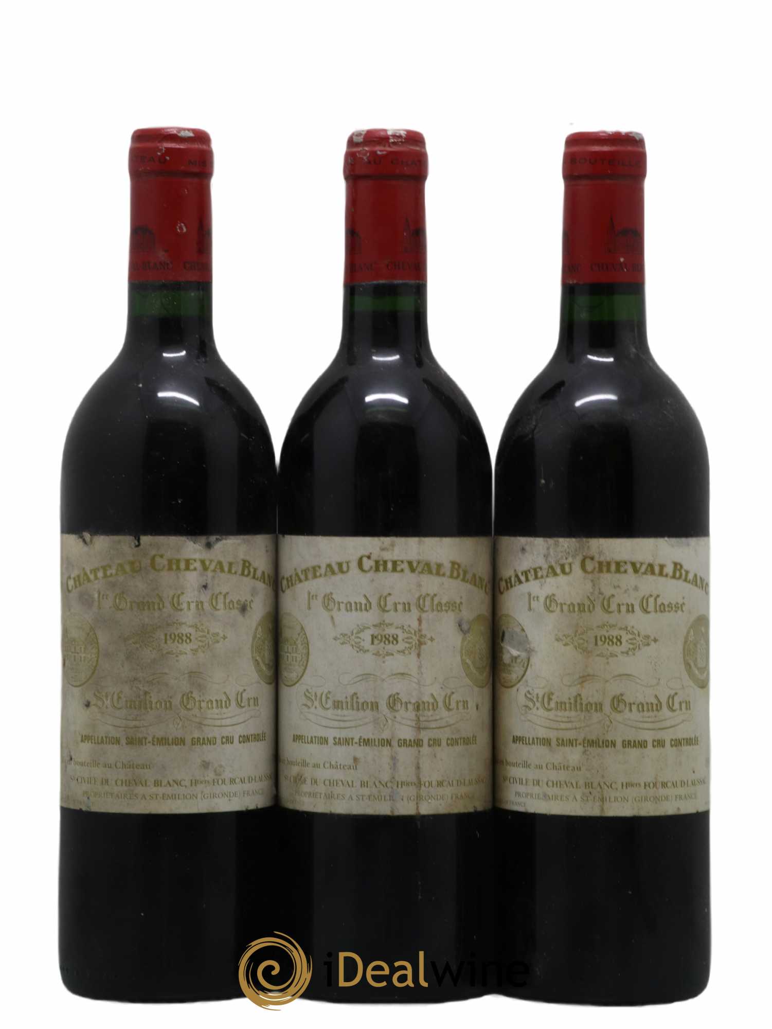 Château Cheval Blanc 1er Grand Cru Classé A 1988 - Lot de 3 bouteilles - 0