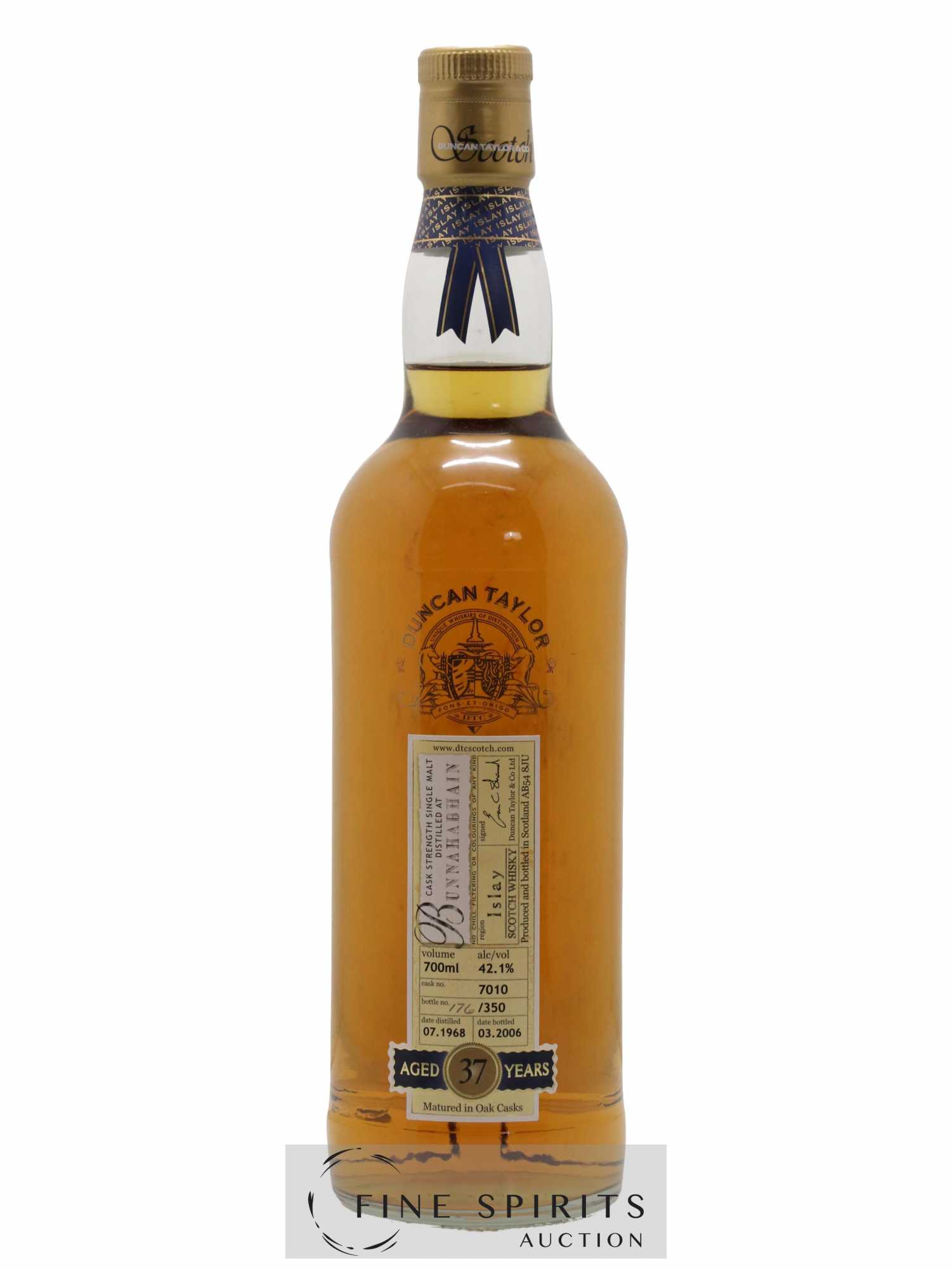 Bunnahabhain 37 years 1968 Duncan Taylor Cask n°7010 - One of 350 - bottled 2006 - Lot of 1 bottle - 1