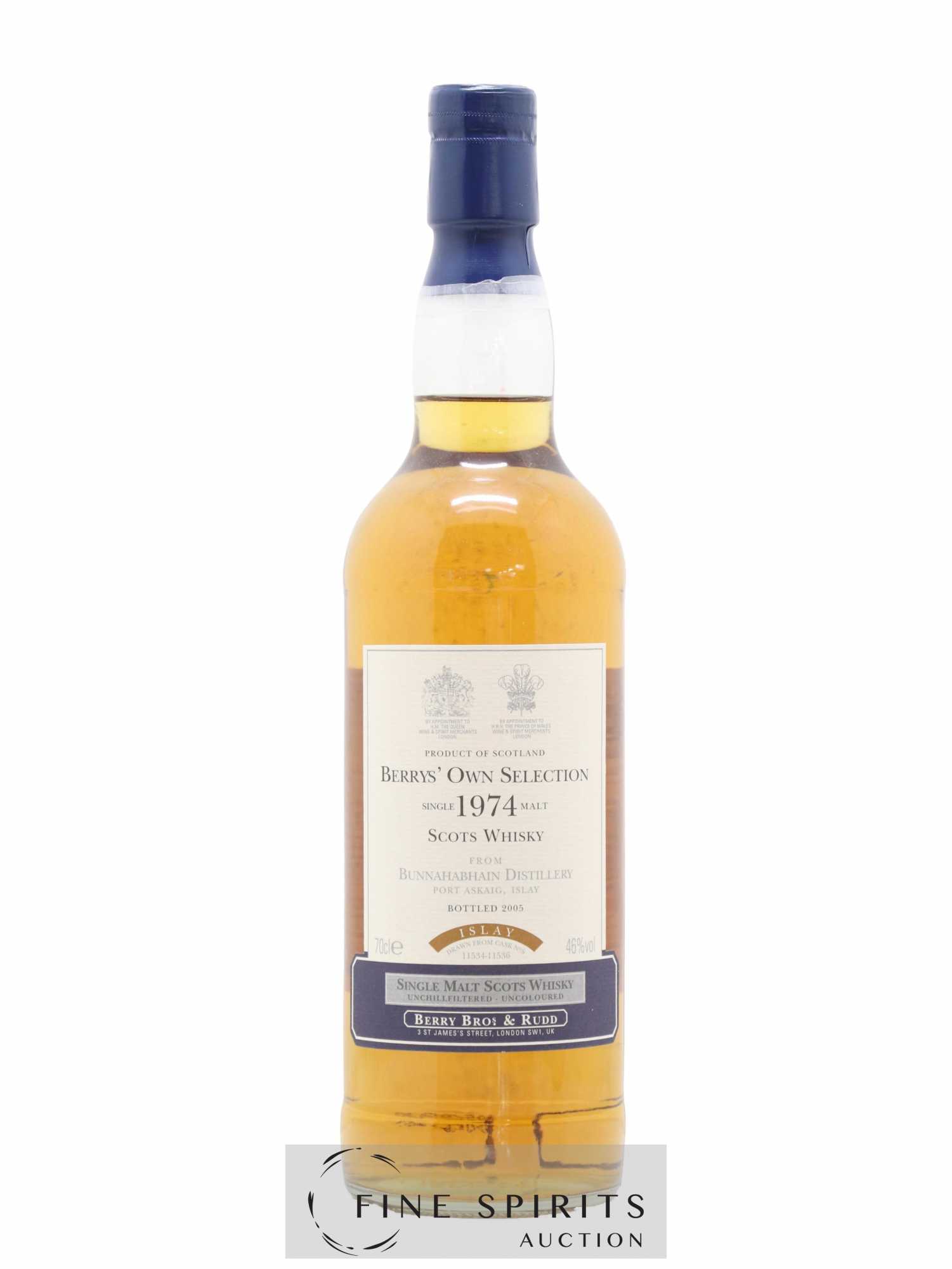 Bunnahabhain 1974 Berry Bros & Rudd Casks n°11534-6 - bottled 2005 Berry's Own Selection - Lot de 1 bouteille - 0