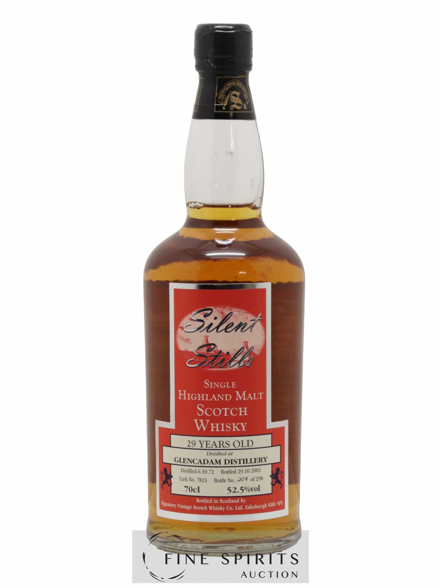 Glencadam 29 years 1972 Signatory Vintage Complete Set with Mignonette Cask n°7821 One of 298 - bottled 2 - Lot de 1 bouteille - 2
