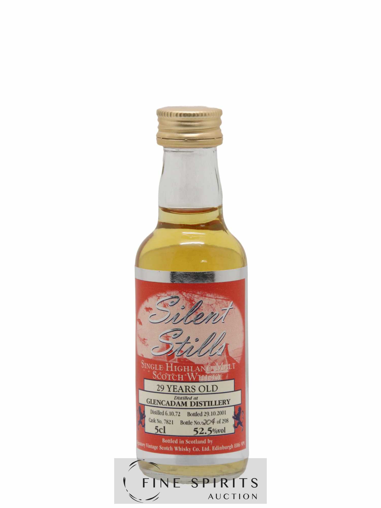 Glencadam 29 years 1972 Signatory Vintage Complete Set with Mignonette Cask n°7821 One of 298 - bottled 2 - Lot de 1 bouteille - 5