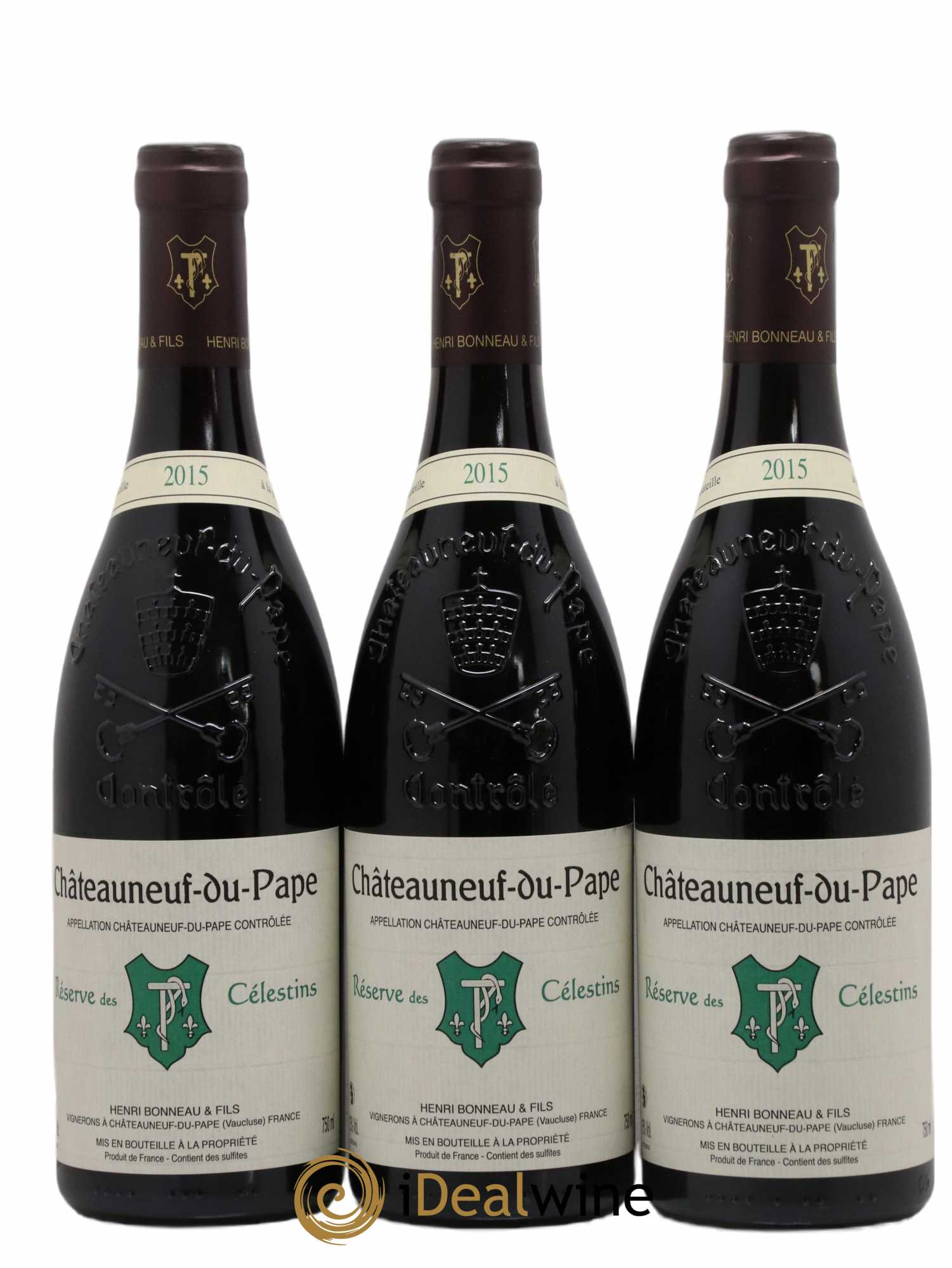 Châteauneuf-du-Pape Réserve des Célestins Henri Bonneau & Fils 2015 - Lot de 3 bouteilles - 0