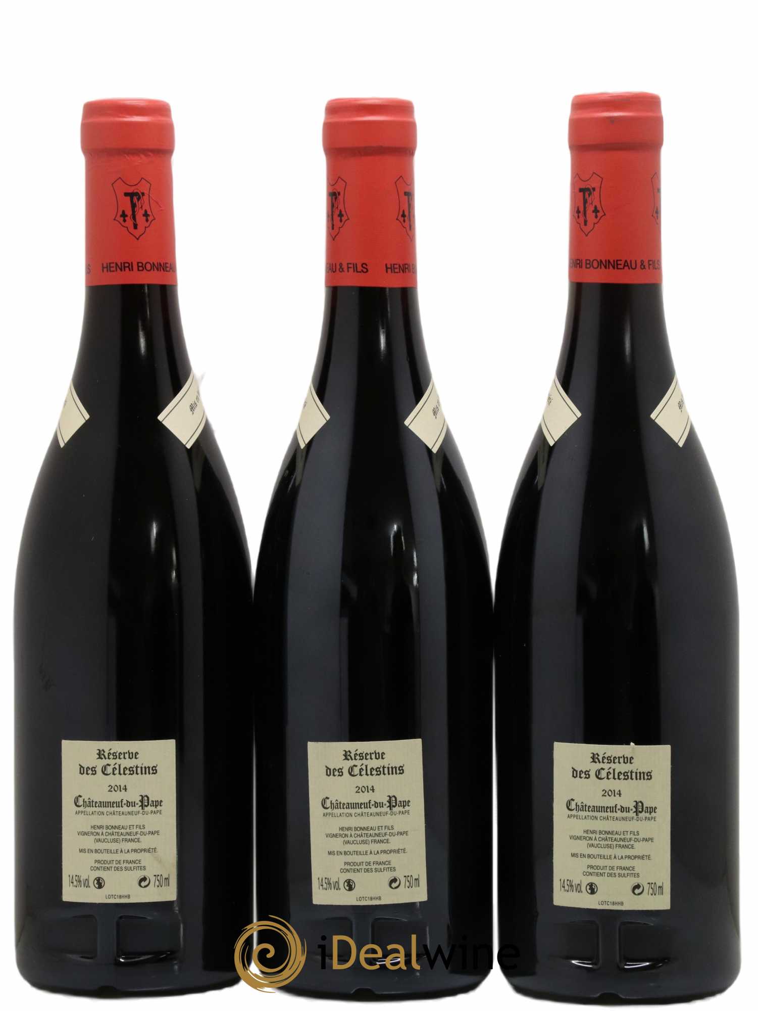 Châteauneuf-du-Pape Réserve des Célestins Henri Bonneau & Fils 2014 - Lot de 3 bouteilles - 1
