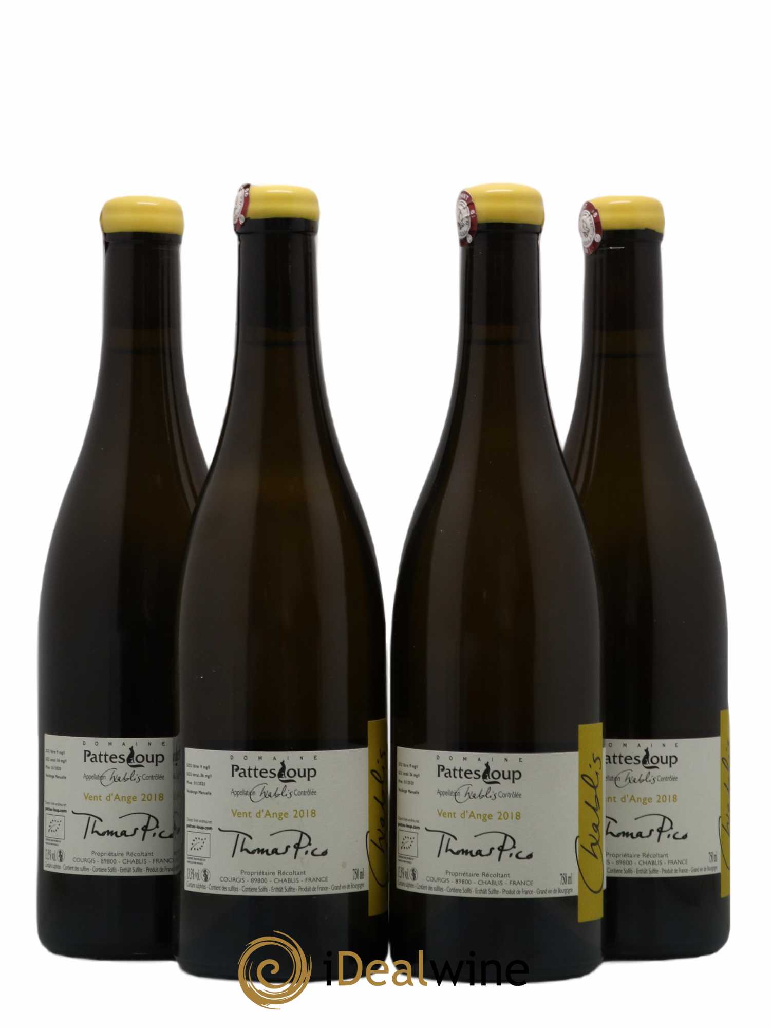Chablis Vent d'Ange Pattes Loup (Domaine) 2018 - Lot de 4 bouteilles - 0
