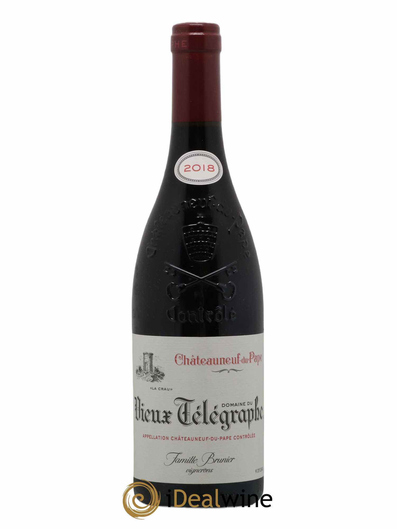 Châteauneuf-du-Pape Vieux Télégraphe (Domaine du) Vignobles Brunier 2018 - Lot de 1 bouteille - 0