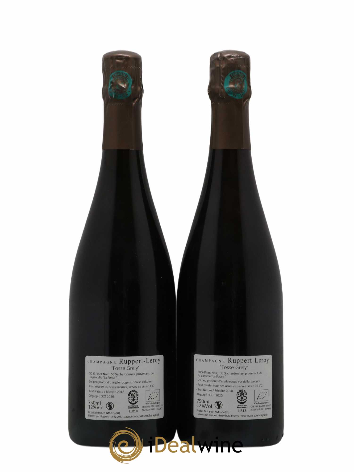 Fosse-Grely Brut Nature Ruppert-Leroy 2018 - Lot de 2 bouteilles - 1