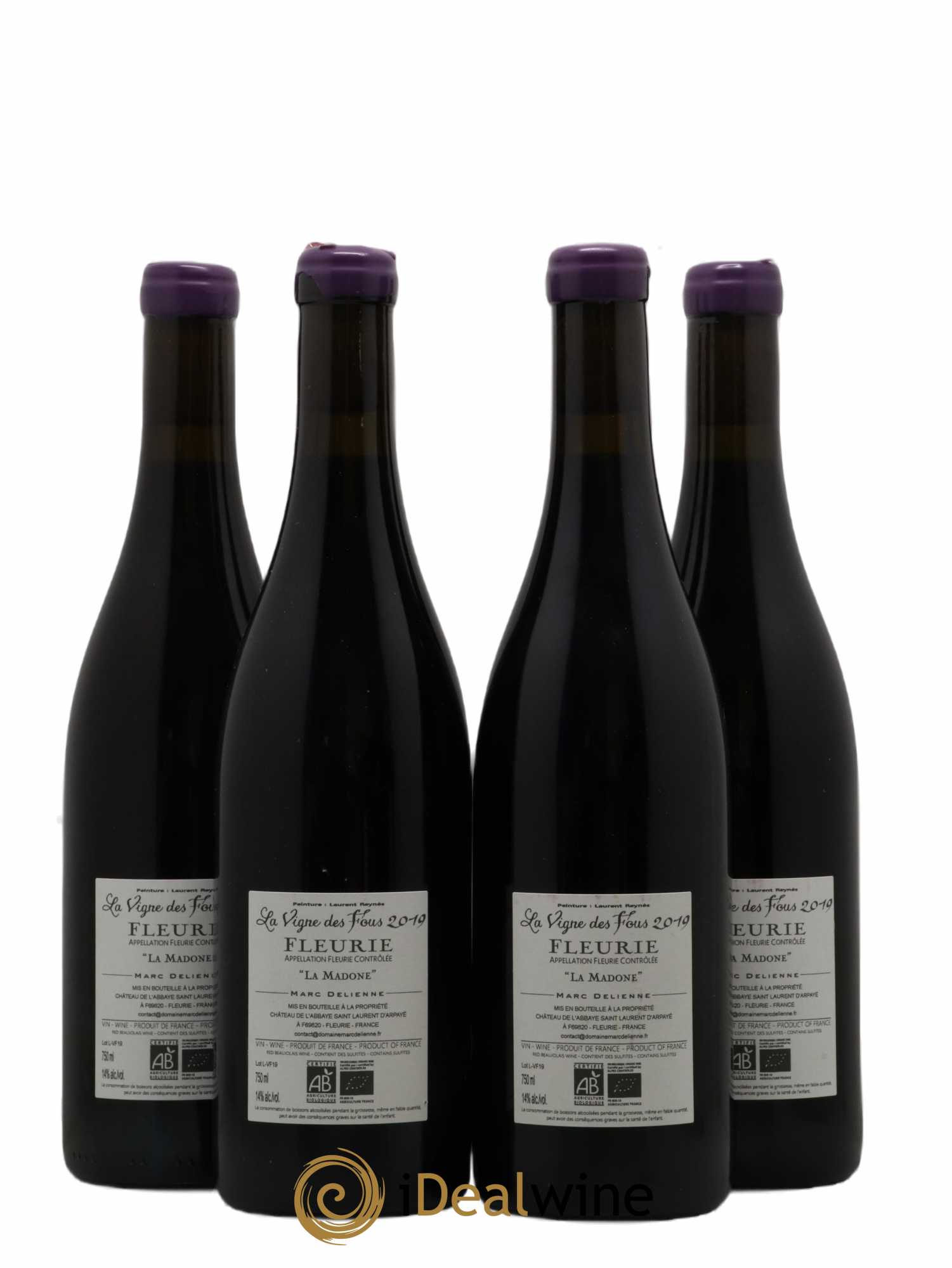 Fleurie La Vigne des Fous Marc Delienne 2019 - Lot de 4 bouteilles - 1