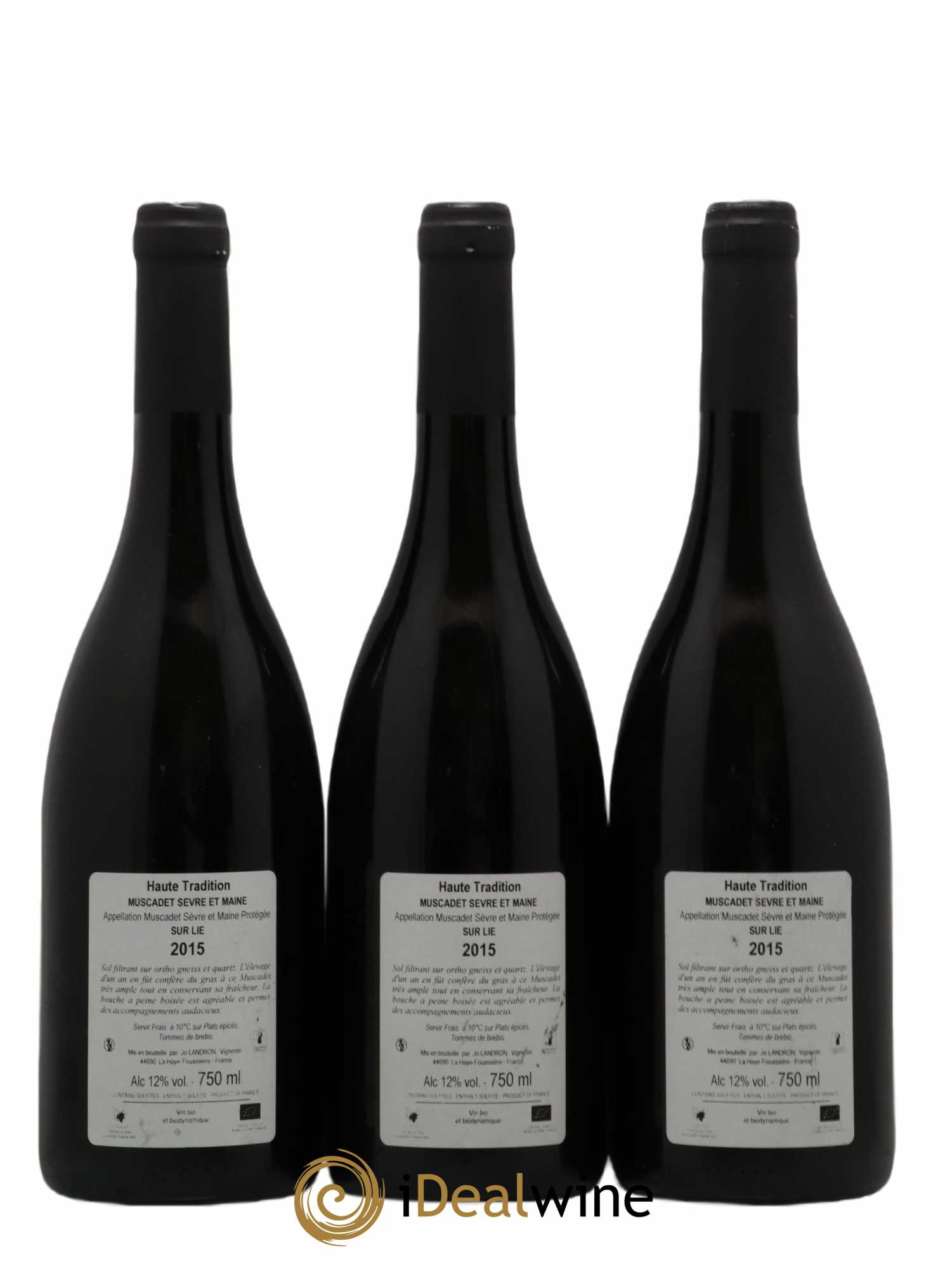 Muscadet-Sèvre-et-Maine Haute Tradition Jo Landron 2015 - Lot de 3 bouteilles - 1