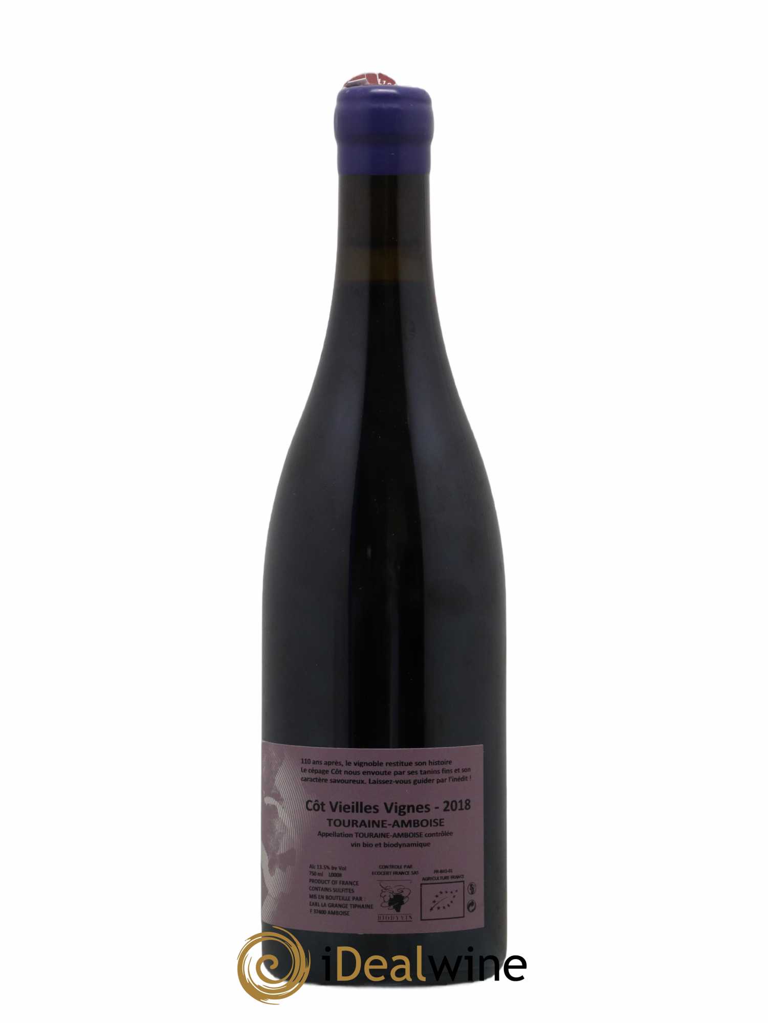 Touraine-Amboise Côt Vieilles Vignes La Grange Tiphaine 2018 - Lot de 1 bouteille - 1