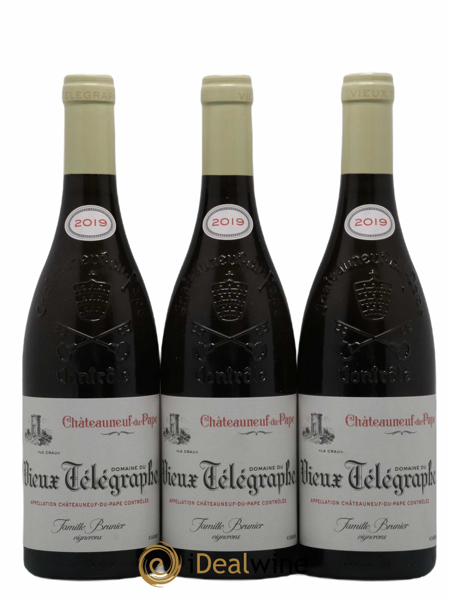 Châteauneuf-du-Pape Vieux Télégraphe (Domaine du) Vignobles Brunier 2019 - Lot de 3 bouteilles - 0