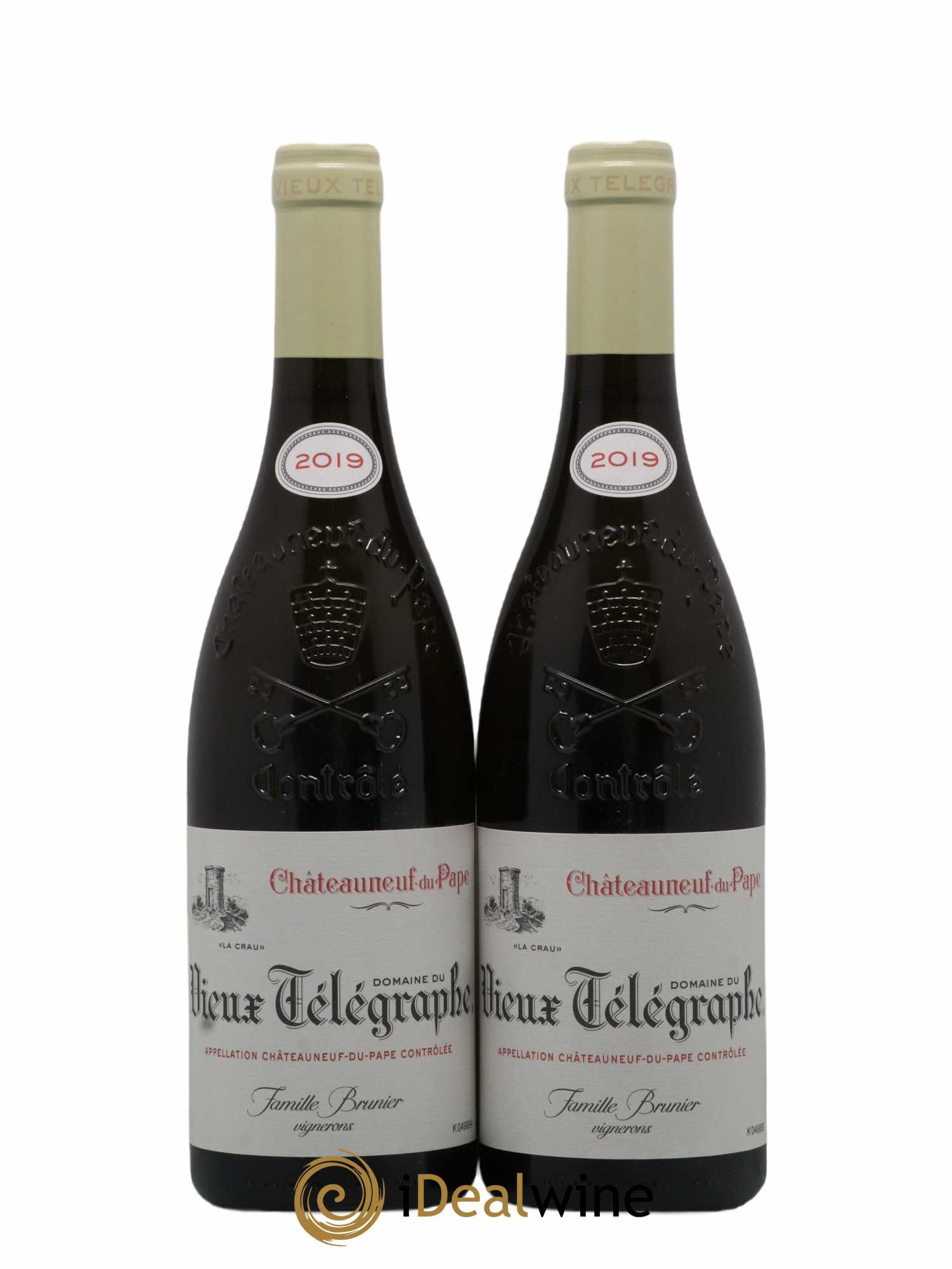 Châteauneuf-du-Pape Vieux Télégraphe (Domaine du) Vignobles Brunier 2019 - Lot de 2 bouteilles - 0