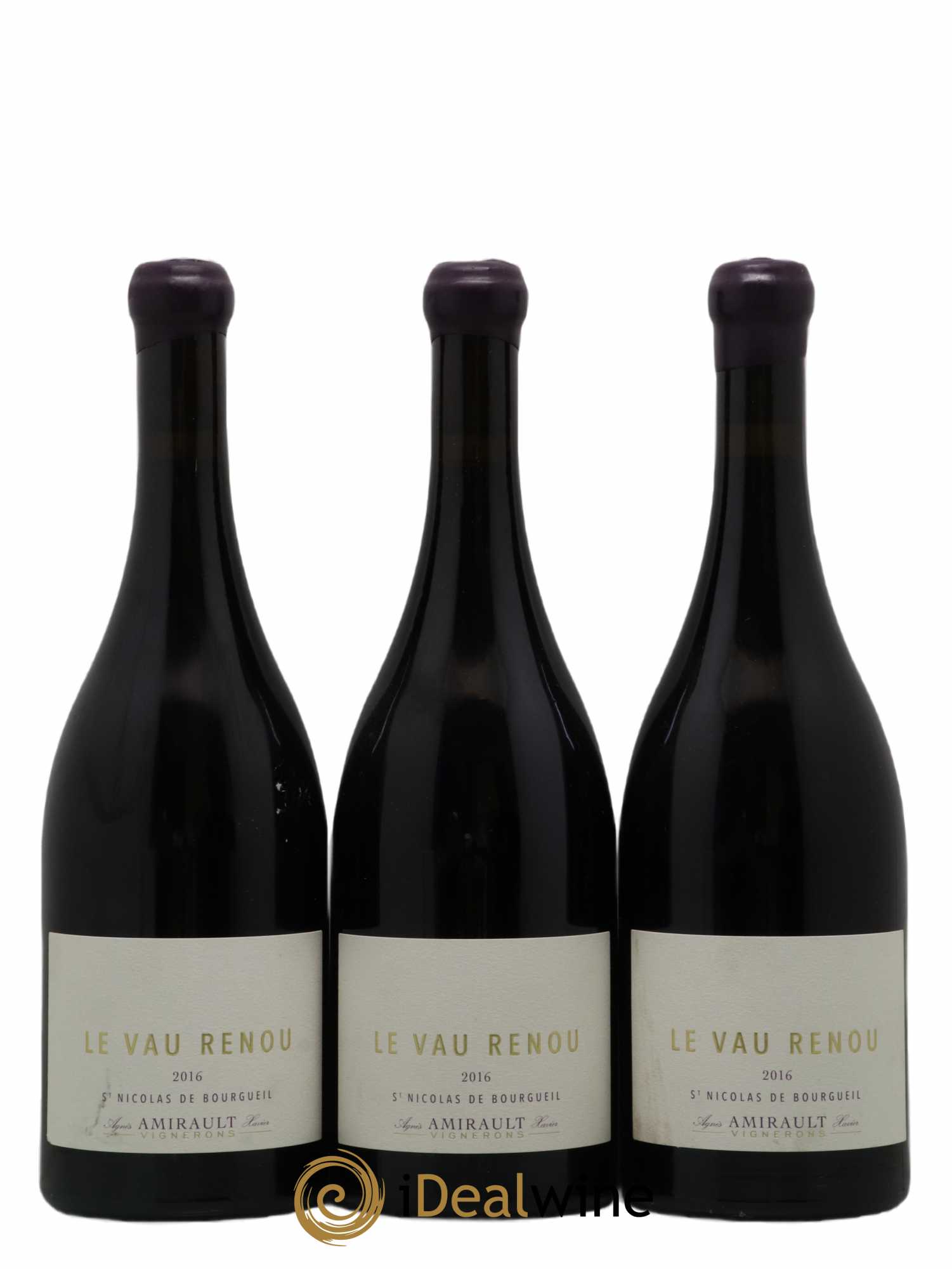 Saint-Nicolas de Bourgueil Le Vau Renou Agnès et Xavier Amirault 2016 - Lot de 3 bouteilles - 0