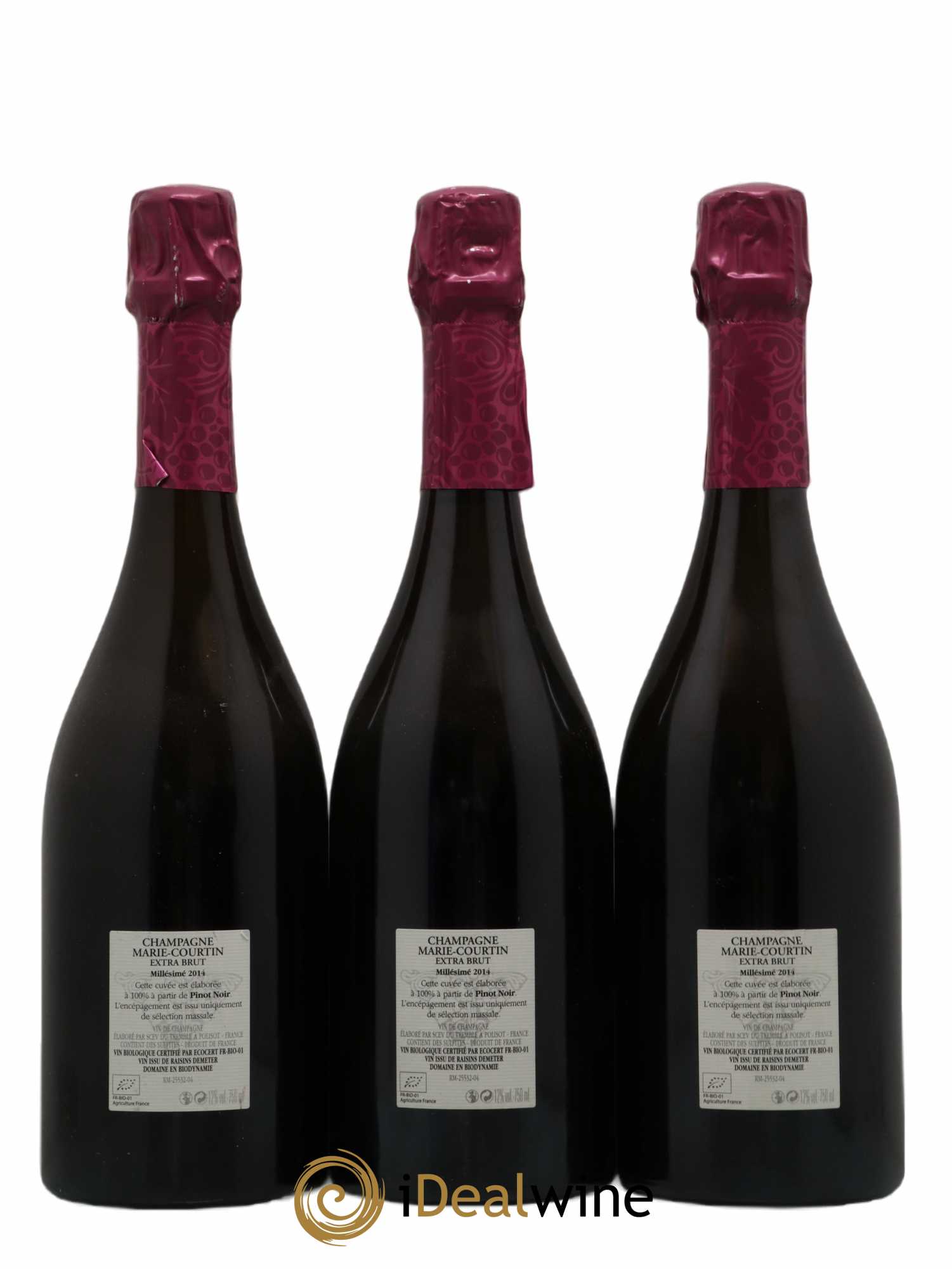 Champagne Marie Courtin Efflorescence Extra brut 2014 - Lot de 3 bouteilles - 1