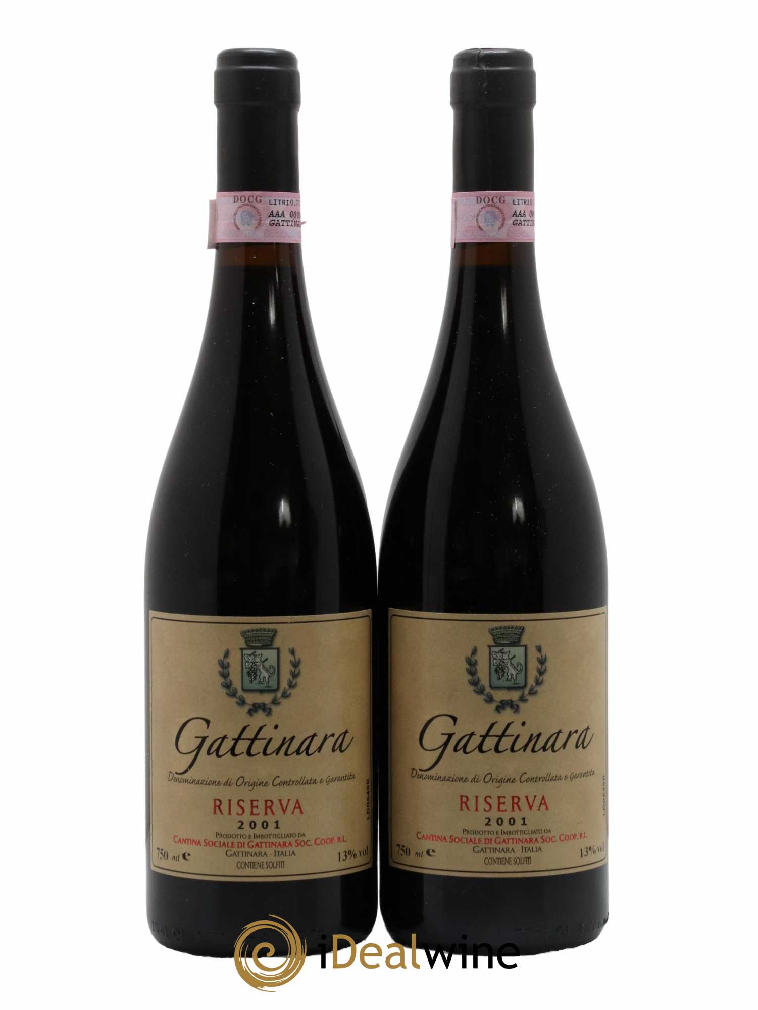 Gattinara DOCG Riserva Cantina Sociale di Gatinara 2001 - Lot de 2 bouteilles - 0