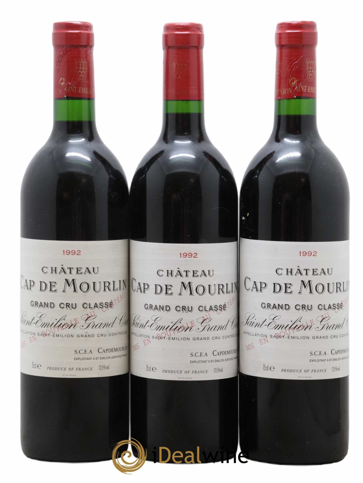 Château Cap de Mourlin Grand Cru Classé 1992 - Lot de 3 bouteilles - 0
