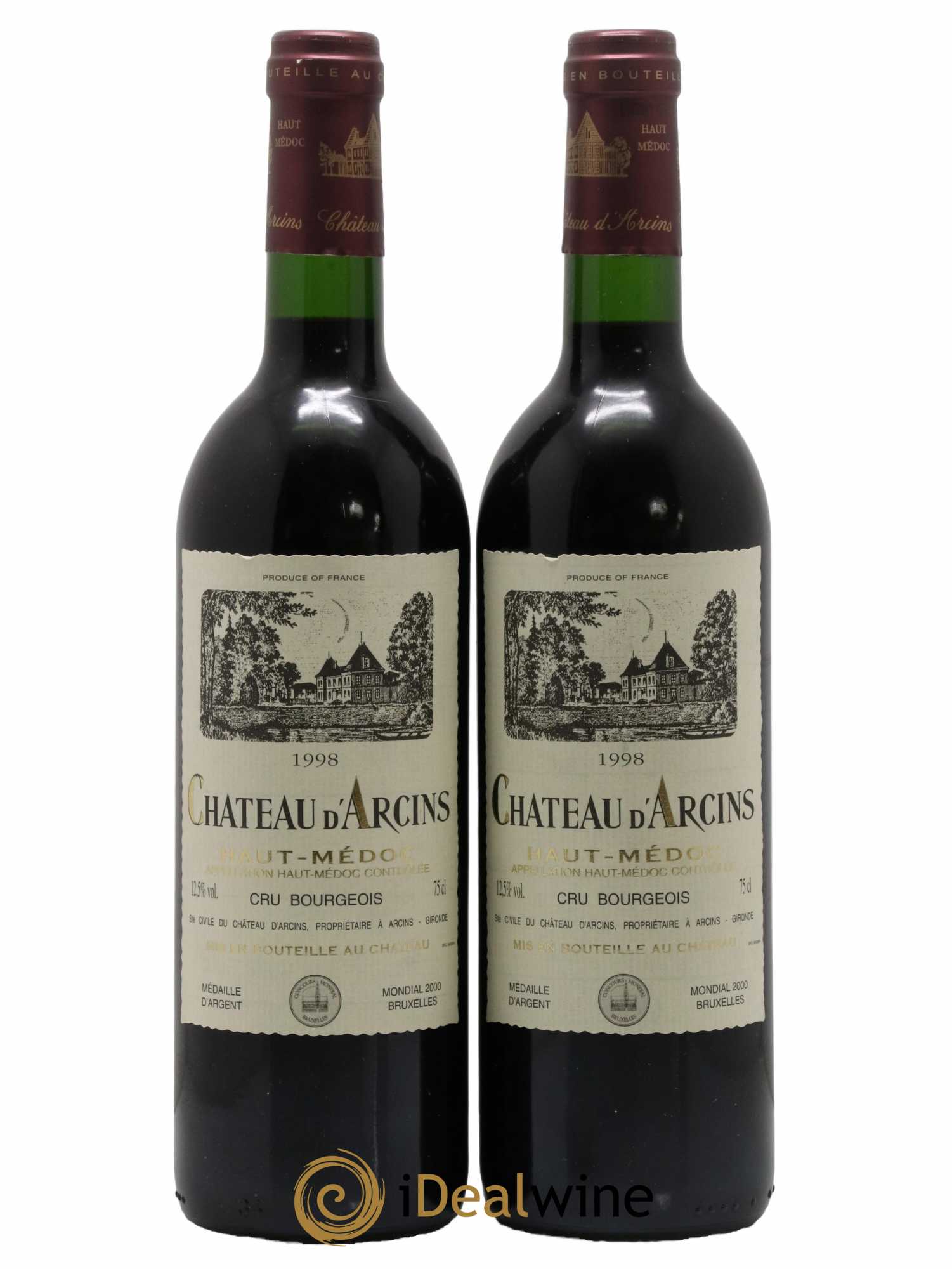 Château d' Arcins Cru Bourgeois 1998 - Lot de 2 bouteilles - 0