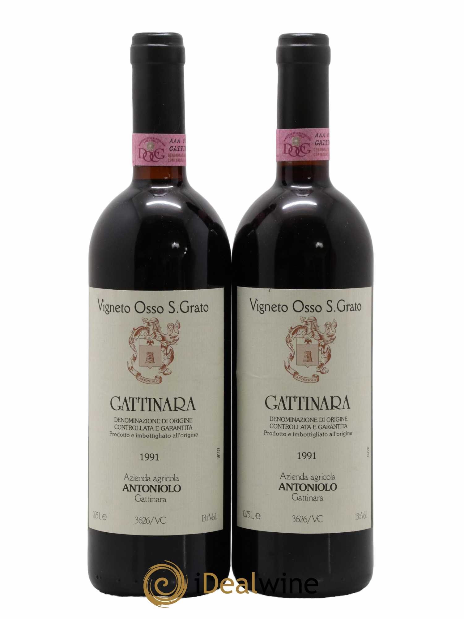 Gattinara DOCG Vigneto Osso S.Grato Antoniolo 1991 - Lot de 2 bouteilles - 0