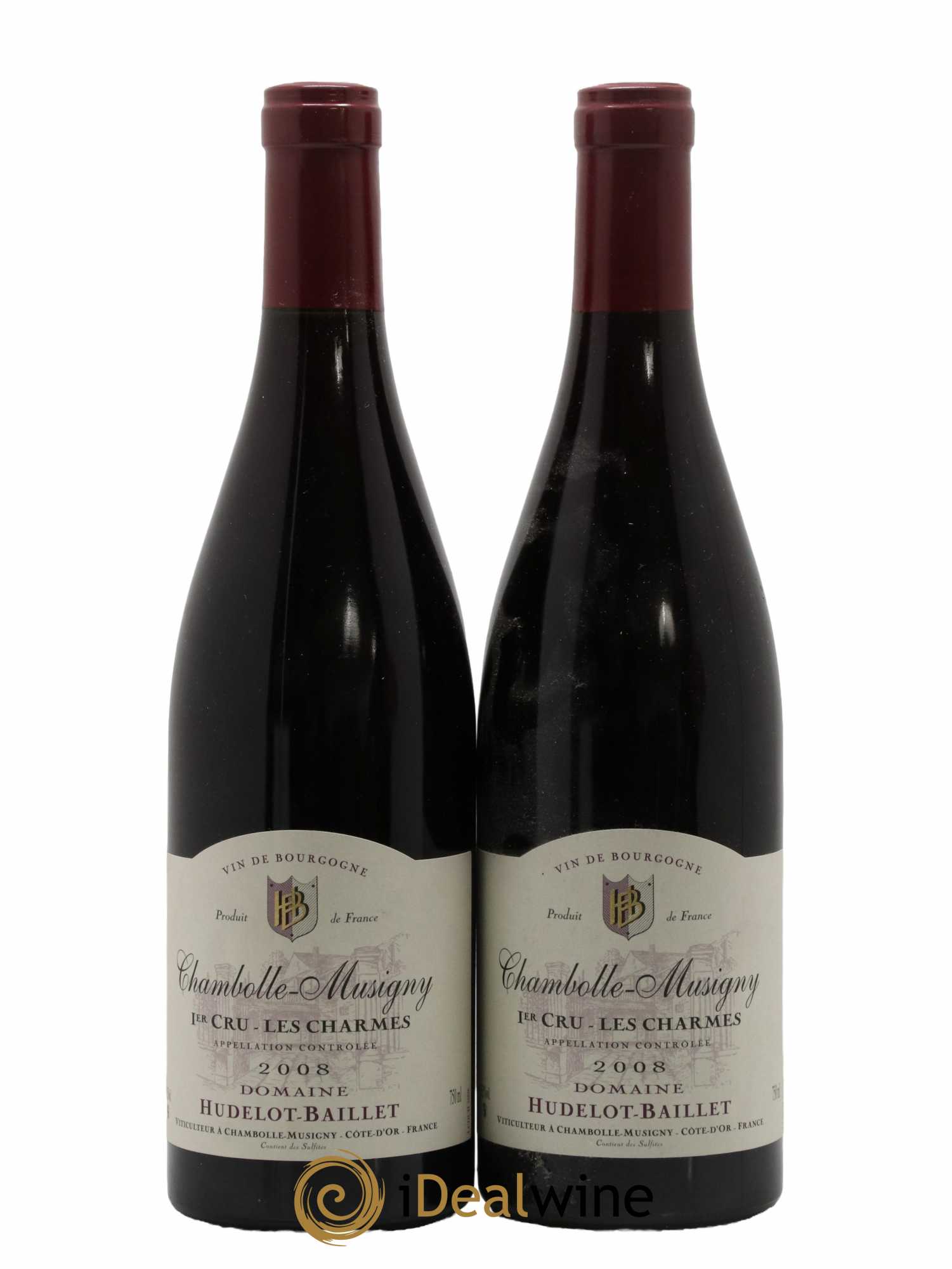 Chambolle-Musigny 1er Cru Les Charmes Hudelot-Baillet 2008 - Lot de 2 bouteilles - 0