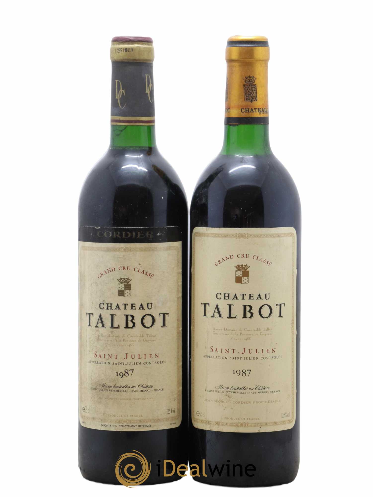Château Talbot 4ème Grand Cru Classé 1987 - Lot de 2 bouteilles - 0