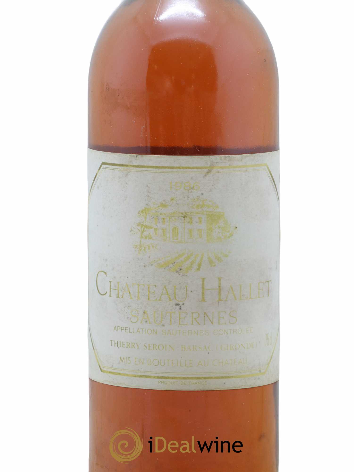 Sauternes Château Hallet 1986 - Lotto di 1 bottiglia - 1