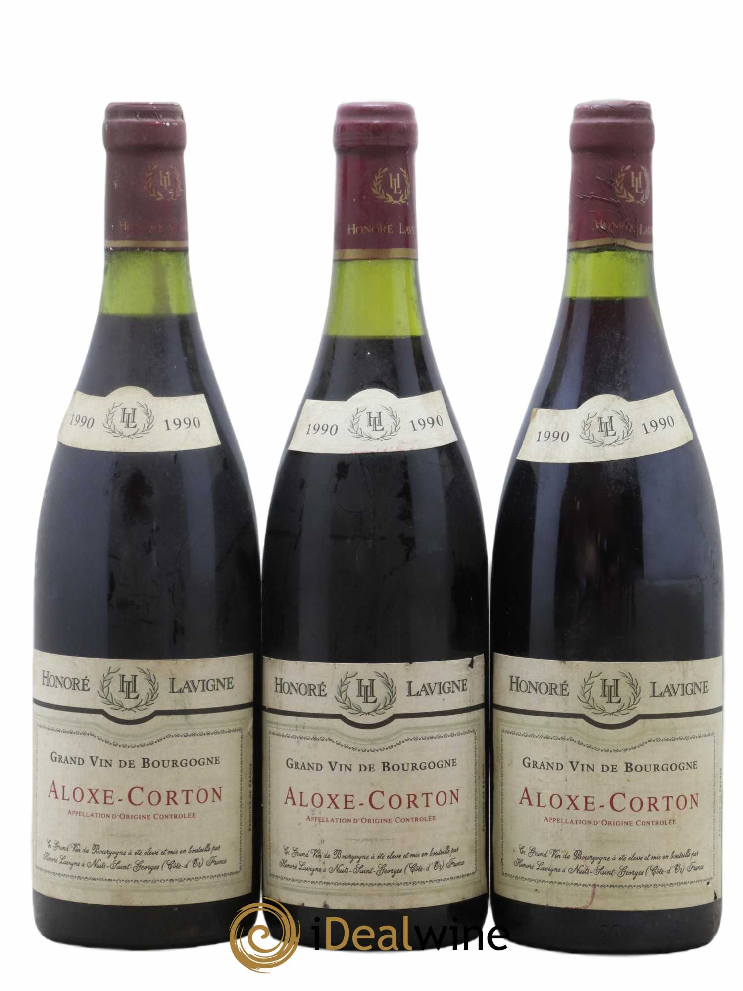 Aloxe-Corton Lavigne 1990 - Lot de 3 bouteilles - 0