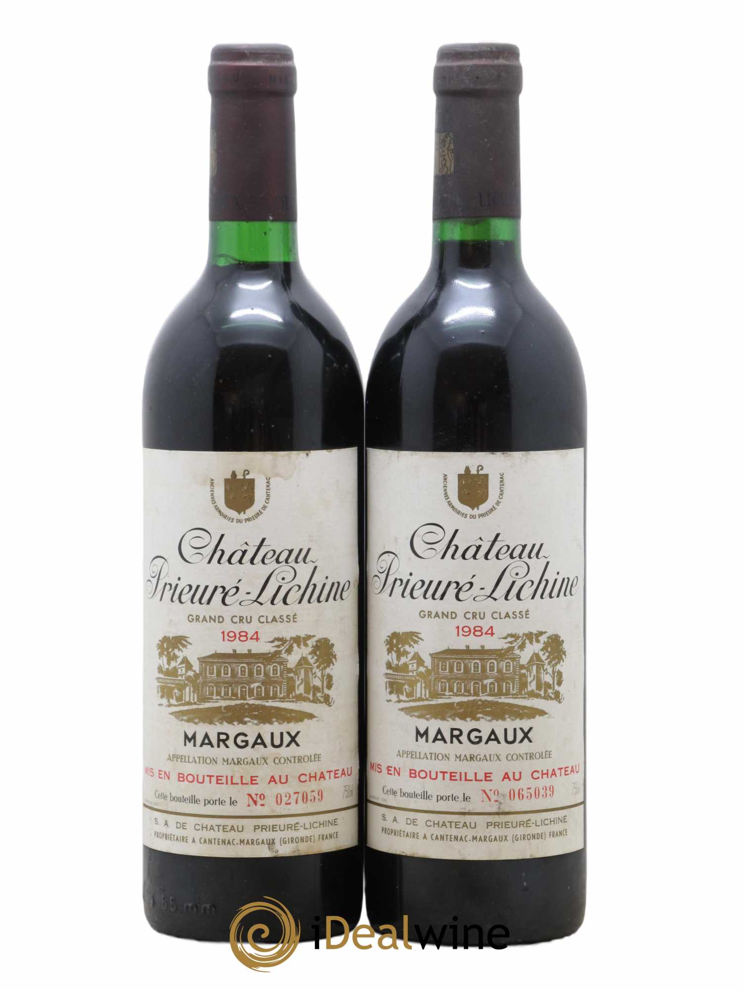 Château Prieuré Lichine 4ème Grand Cru Classé 1984 - Lot de 2 bouteilles - 0