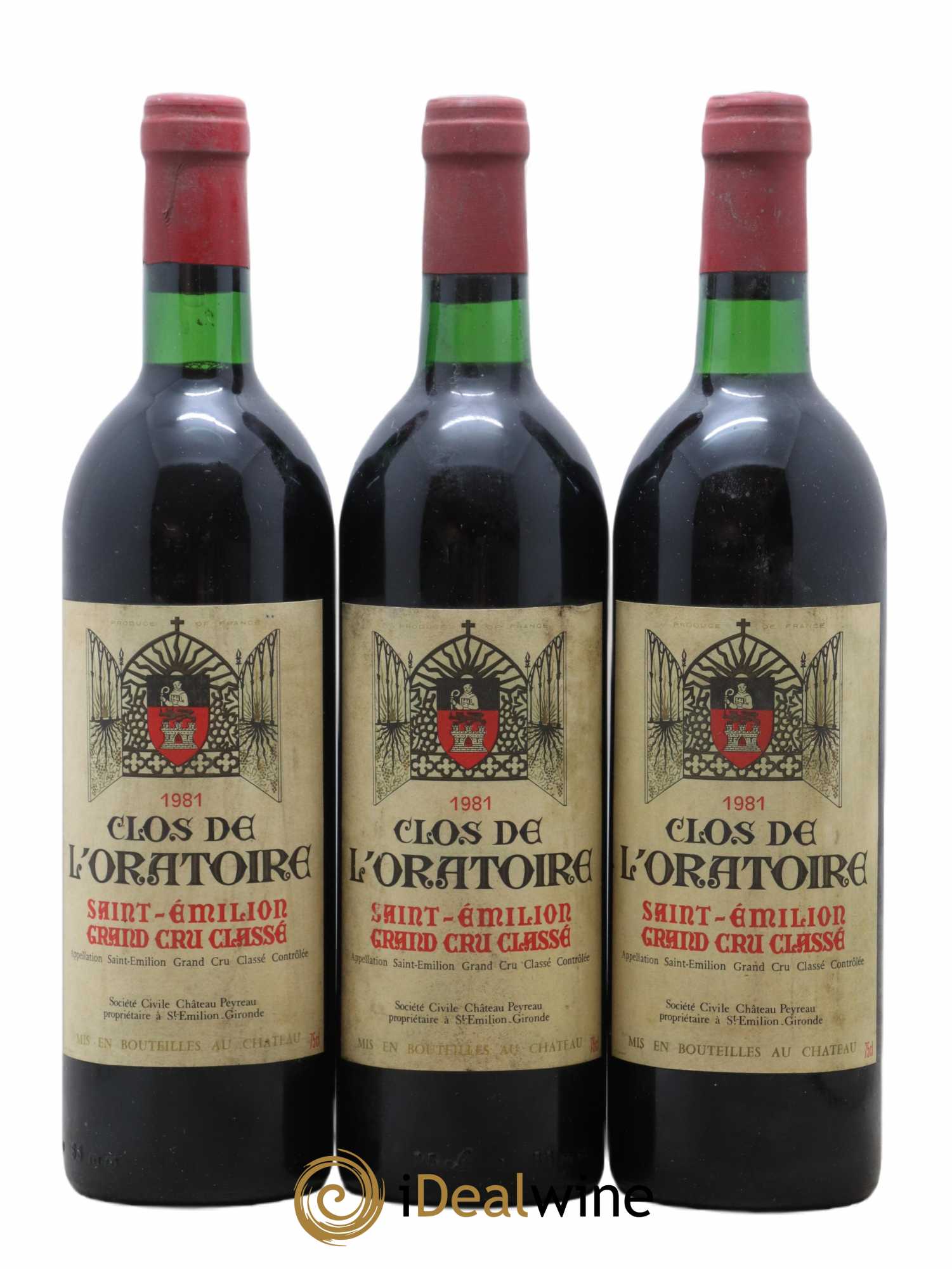 Clos de l'Oratoire Grand Cru Classé 1981 - Lot de 3 bouteilles - 0