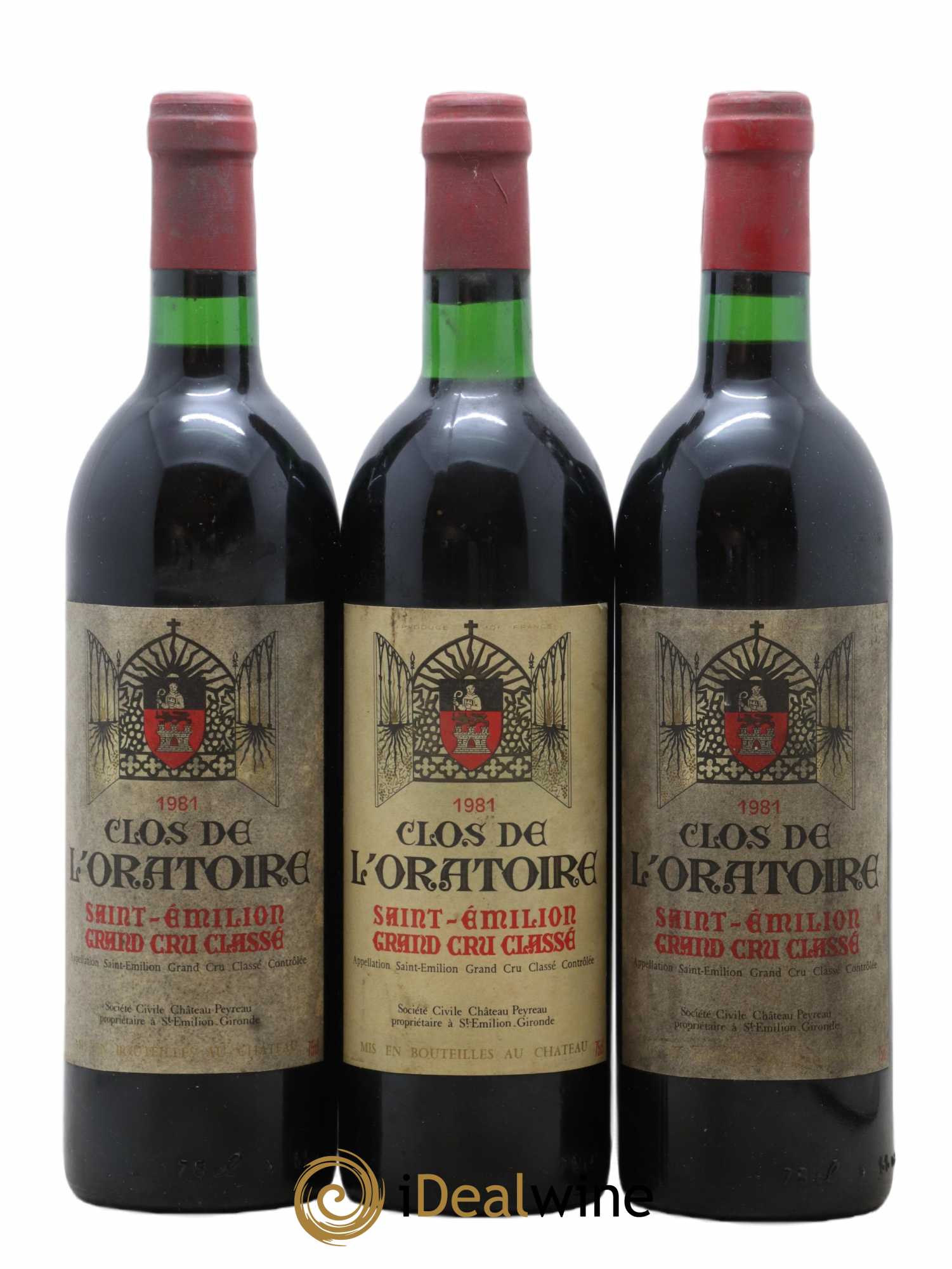 Clos de l'Oratoire Grand Cru Classé 1981 - Lot de 3 bouteilles - 0